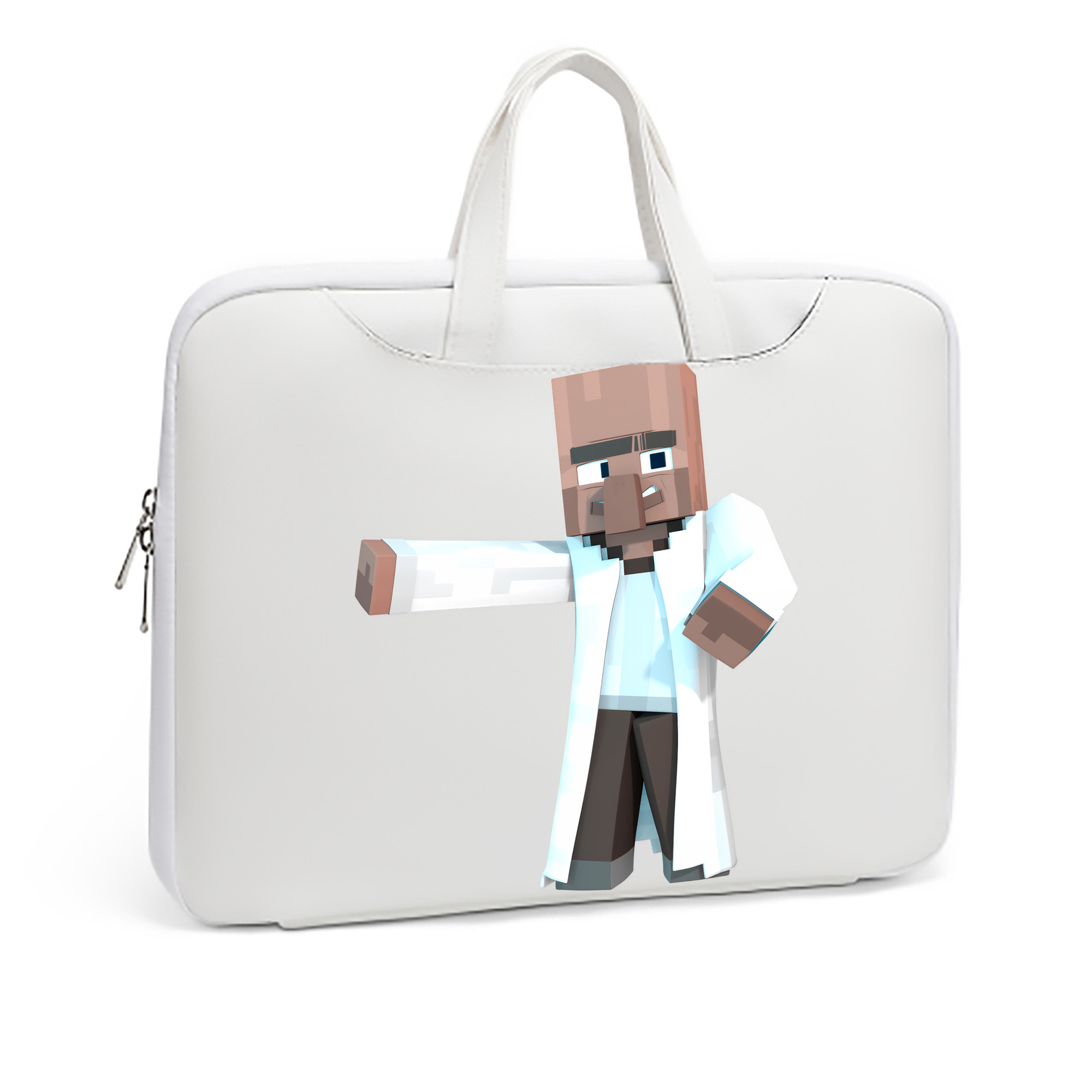 （画像用） マインクラフト ブロックの世界 Minecraft MC Block world レザーラップトップバッグ　ノートパソコンケース