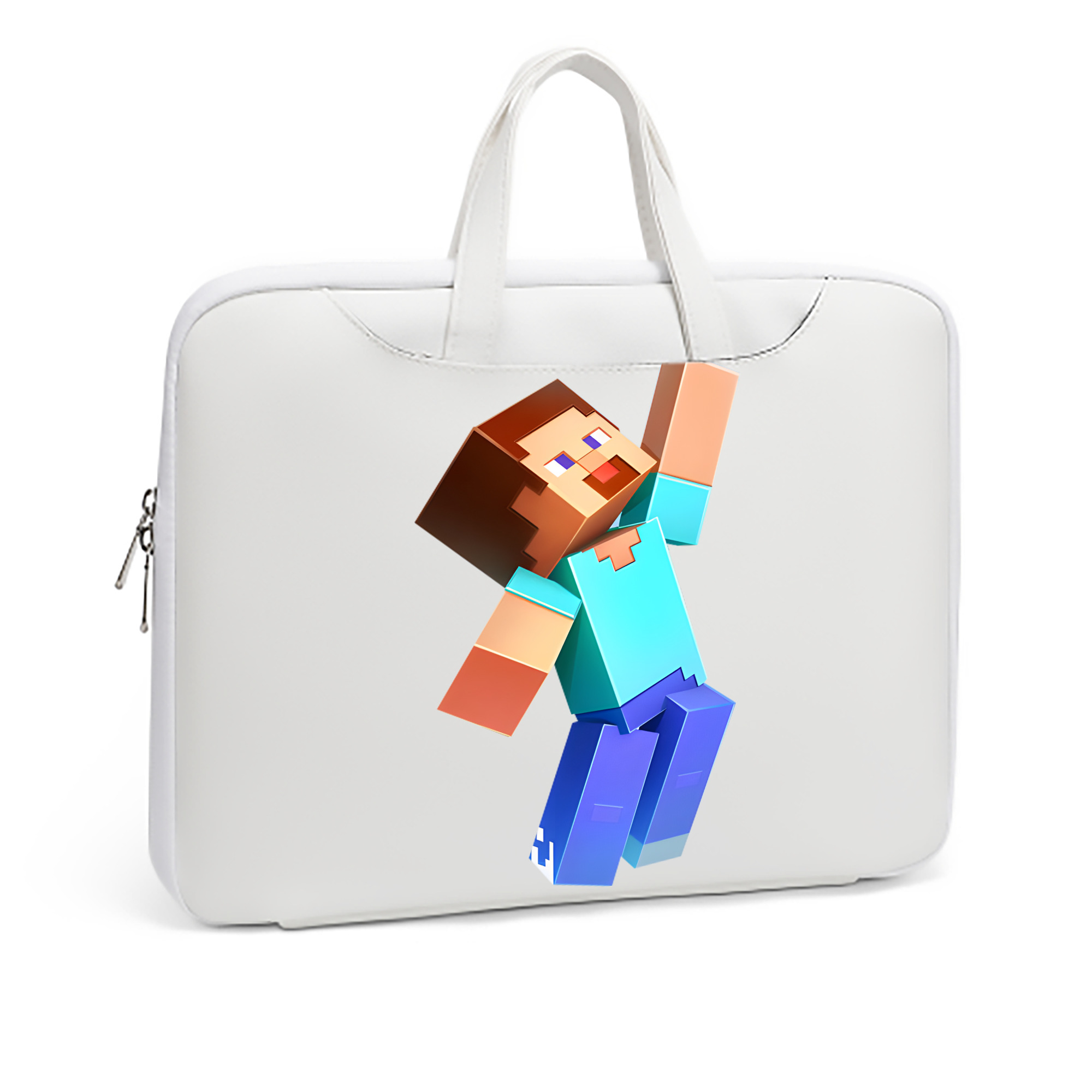 （画像用） マインクラフト ブロックの世界 Minecraft MC Block world レザーラップトップバッグ　ノートパソコンケース