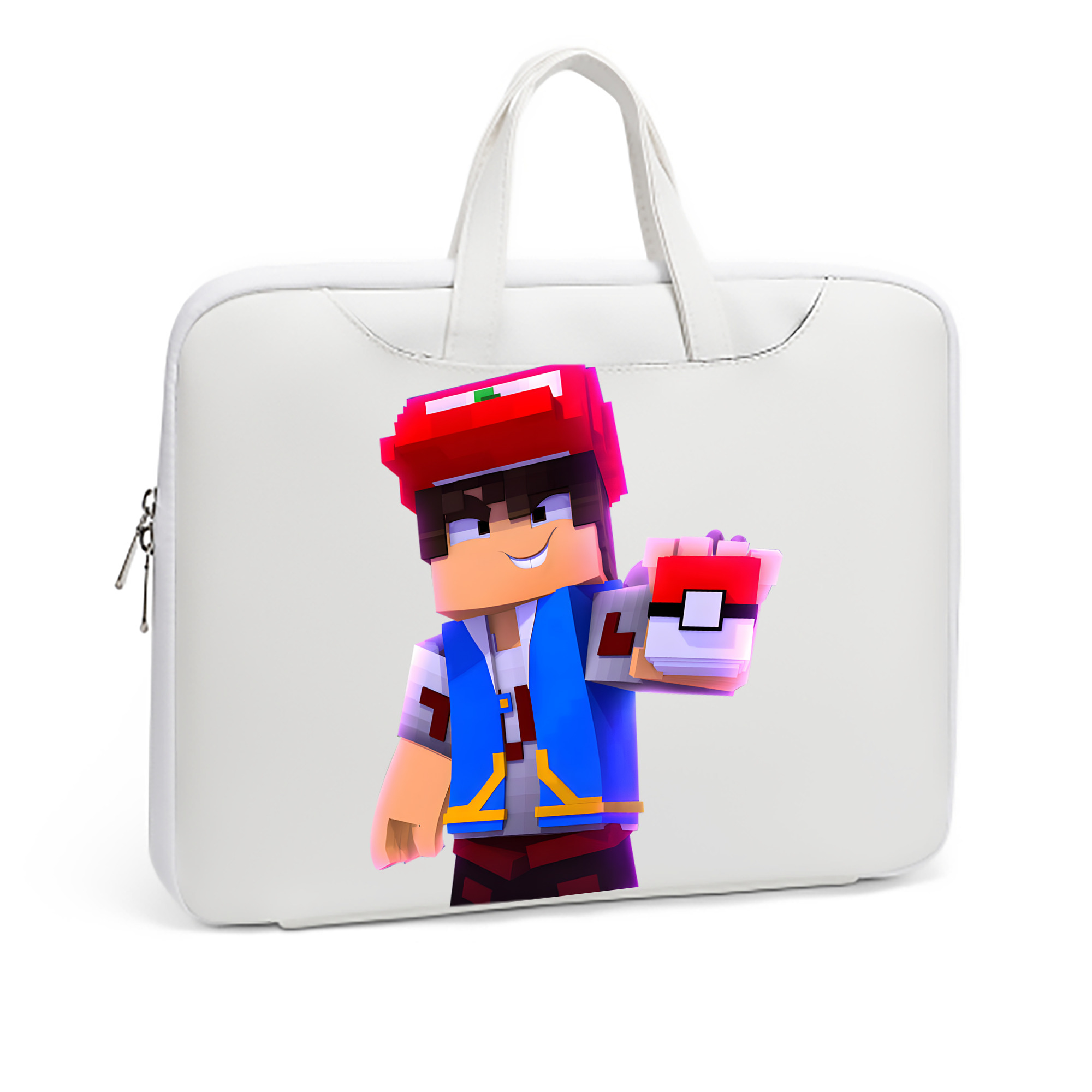 （画像用） マインクラフト ブロックの世界 Minecraft MC Block world レザーラップトップバッグ　ノートパソコンケース