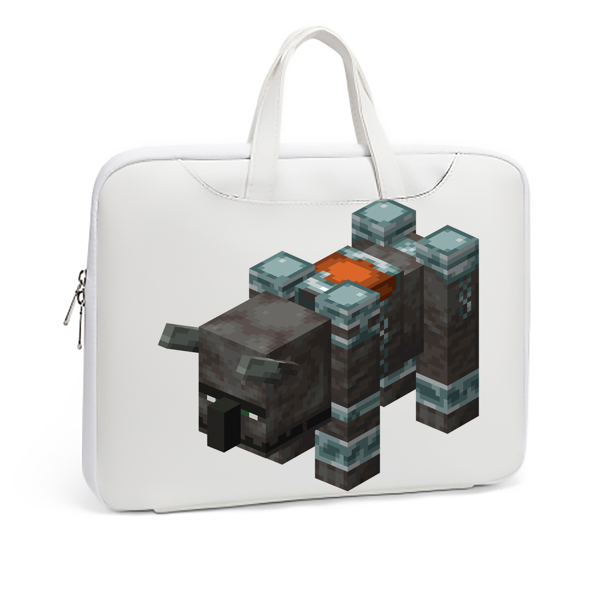 （画像用） マインクラフト ブロックの世界 Minecraft MC Block world レザーラップトップバッグ　ノートパソコンケース