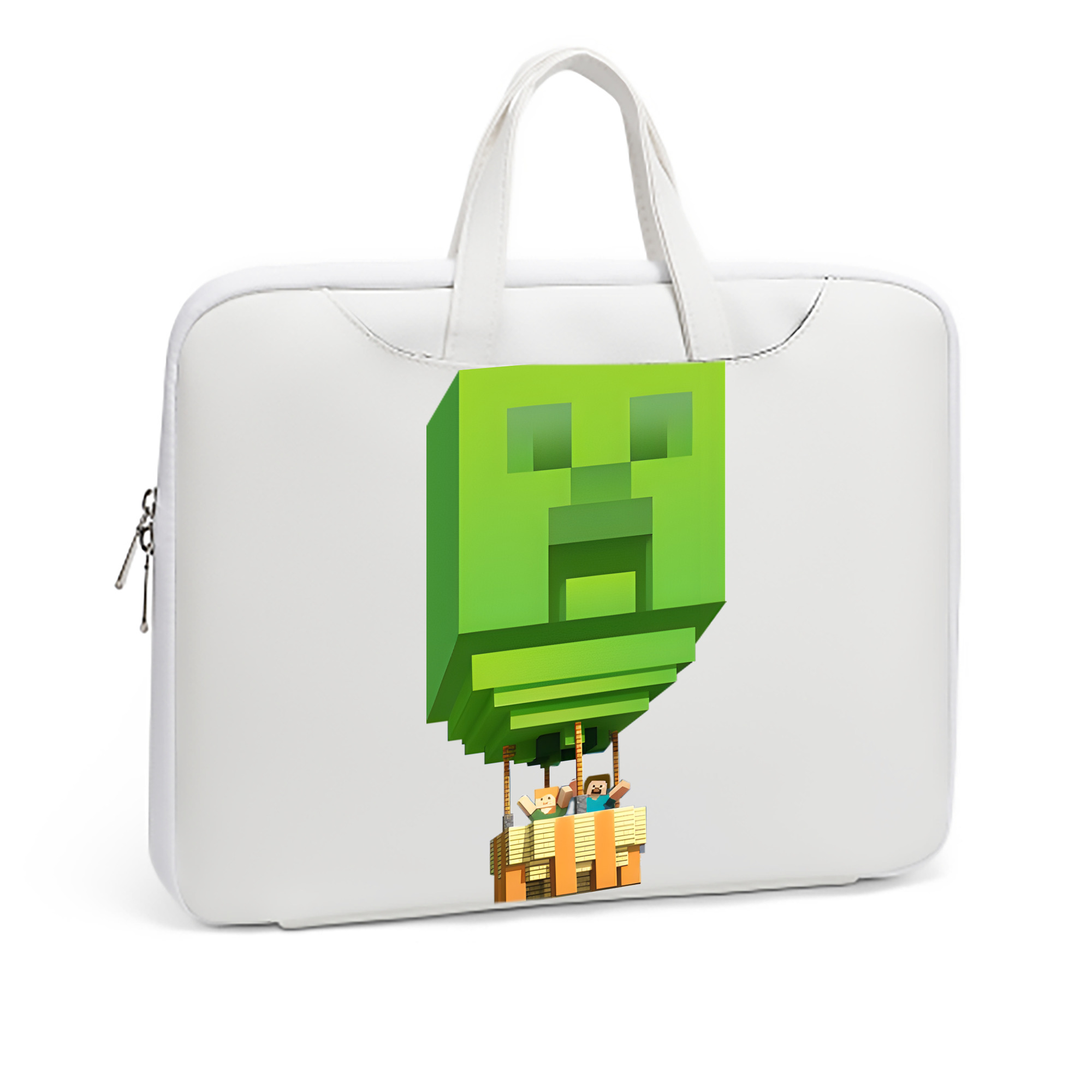 （画像用） マインクラフト ブロックの世界 Minecraft MC Block world レザーラップトップバッグ　ノートパソコンケース