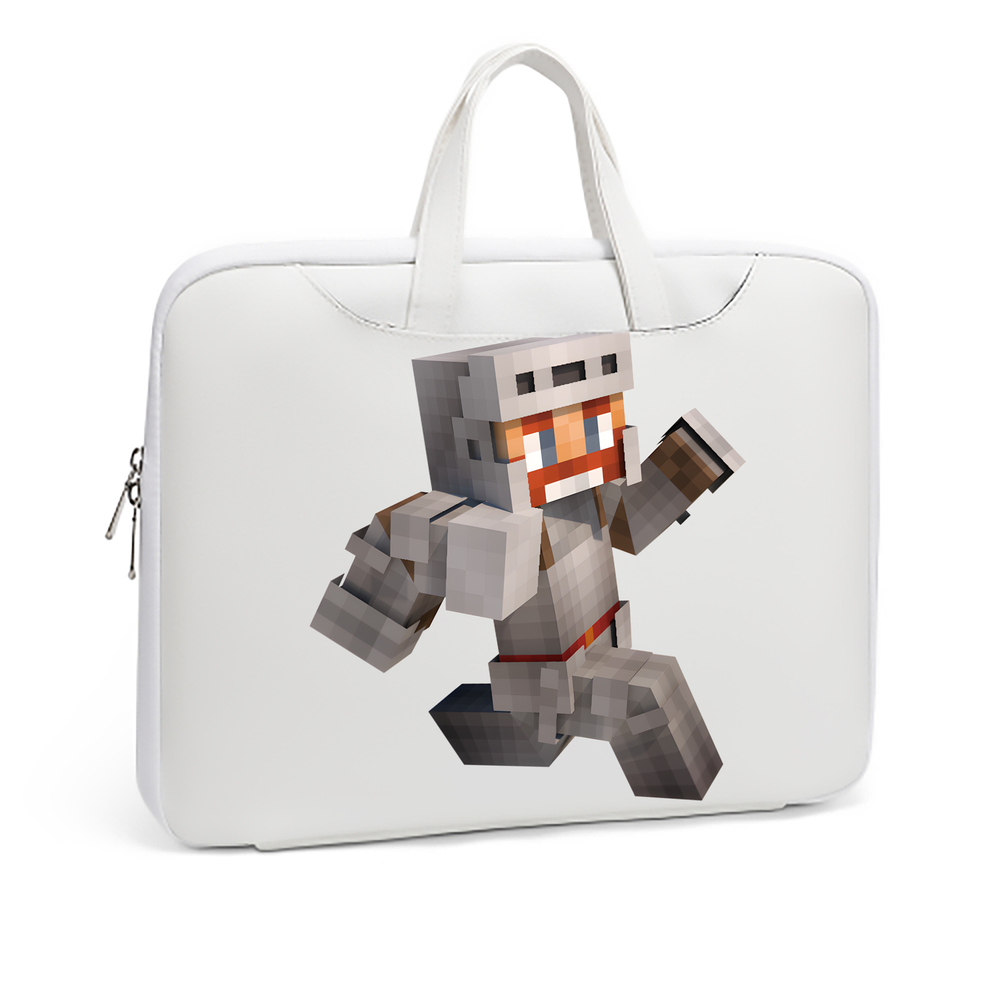 （画像用） マインクラフト ブロックの世界 Minecraft MC Block world レザーラップトップバッグ　ノートパソコンケース