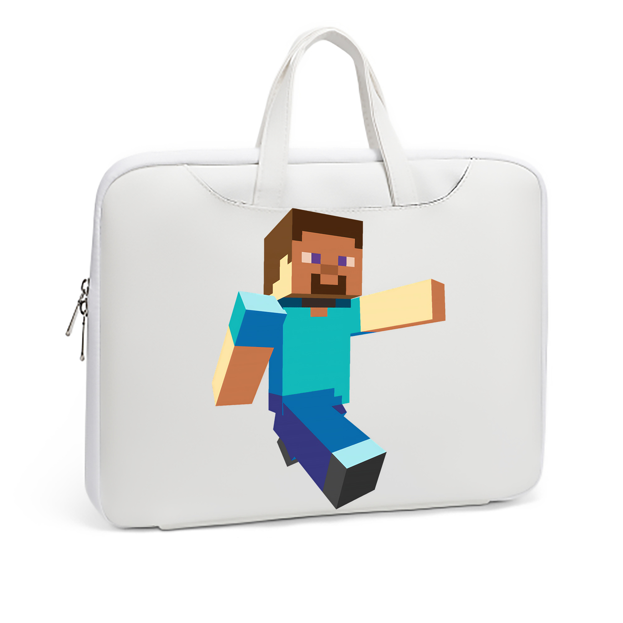 （画像用） マインクラフト ブロックの世界 Minecraft MC Block world レザーラップトップバッグ　ノートパソコンケース