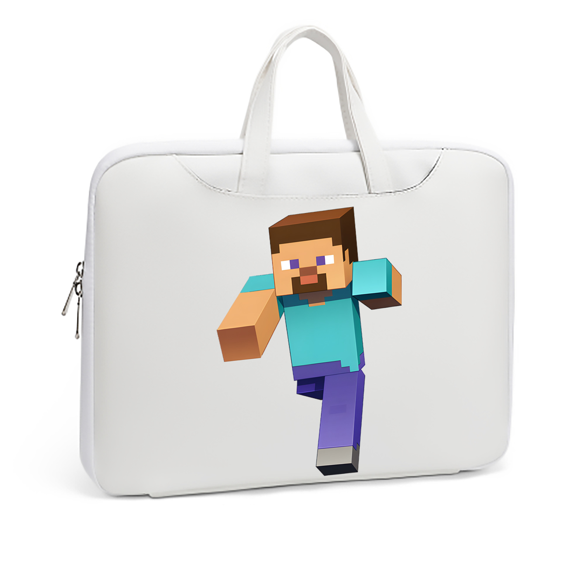 （画像用） マインクラフト ブロックの世界 Minecraft MC Block world レザーラップトップバッグ　ノートパソコンケース