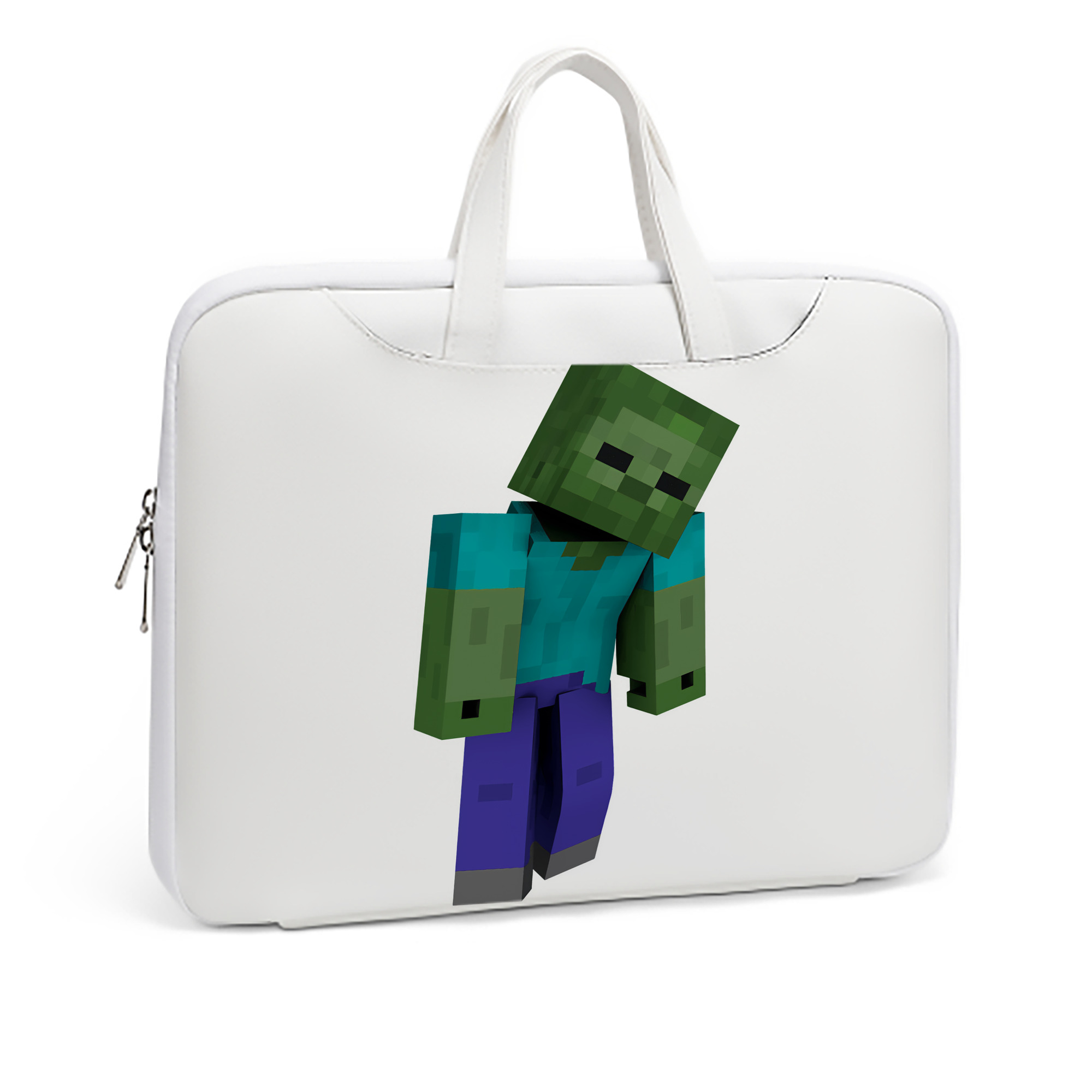 （画像用） マインクラフト ブロックの世界 Minecraft MC Block world レザーラップトップバッグ　ノートパソコンケース