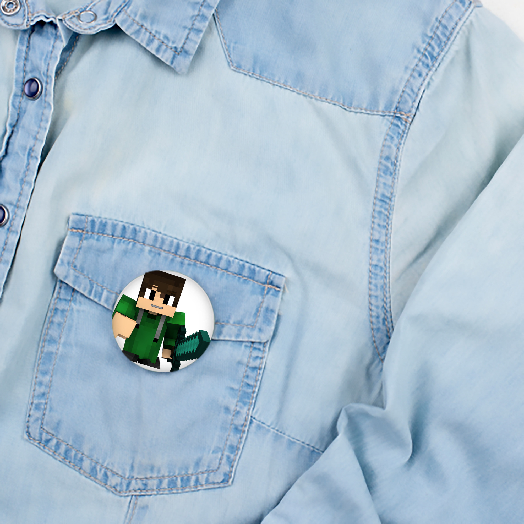 マインクラフト ブロックの世界 Minecraft MC Block world 6cm 缶バッジ 複数セット