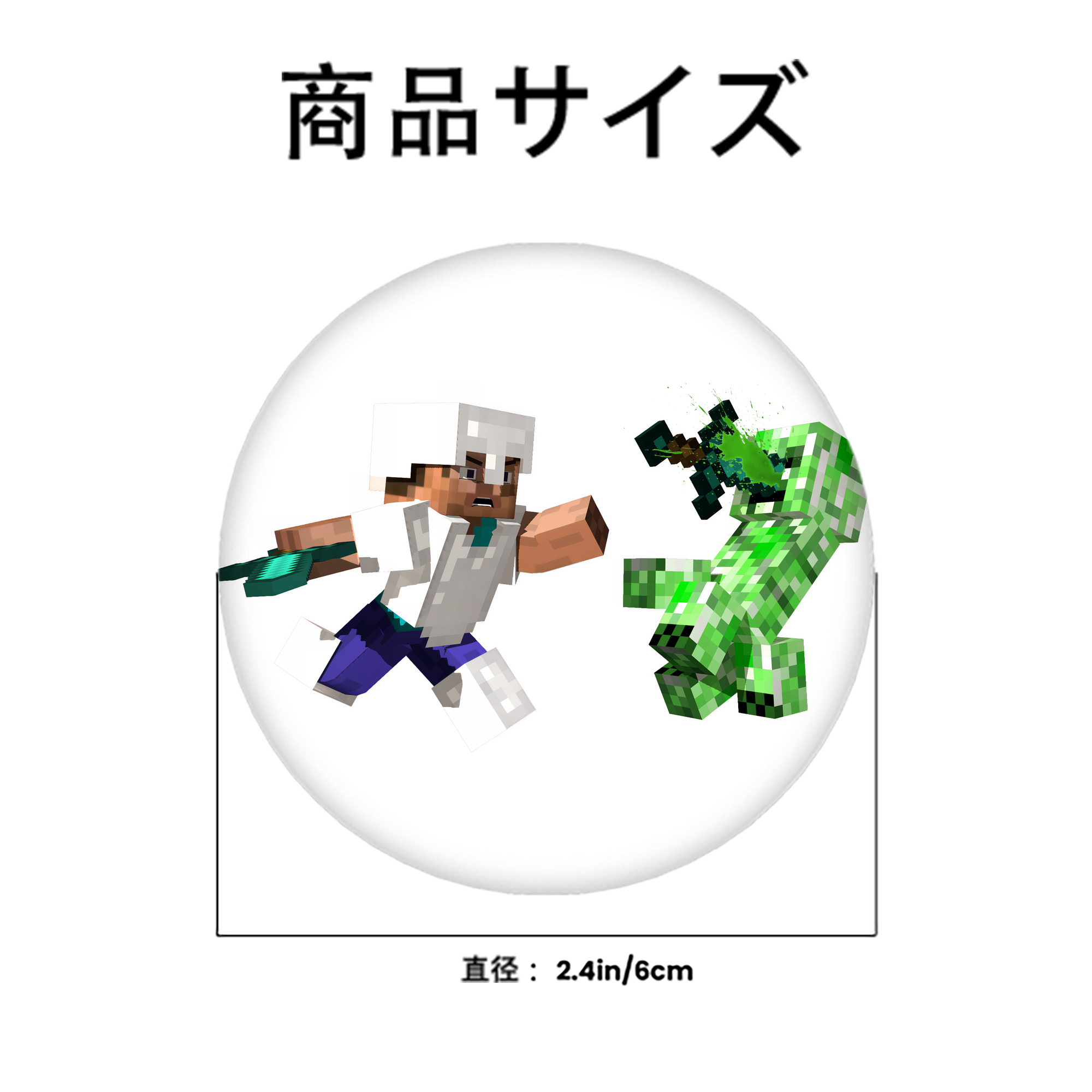 マインクラフト ブロックの世界 Minecraft MC Block world 6cm 缶バッジ 複数セット