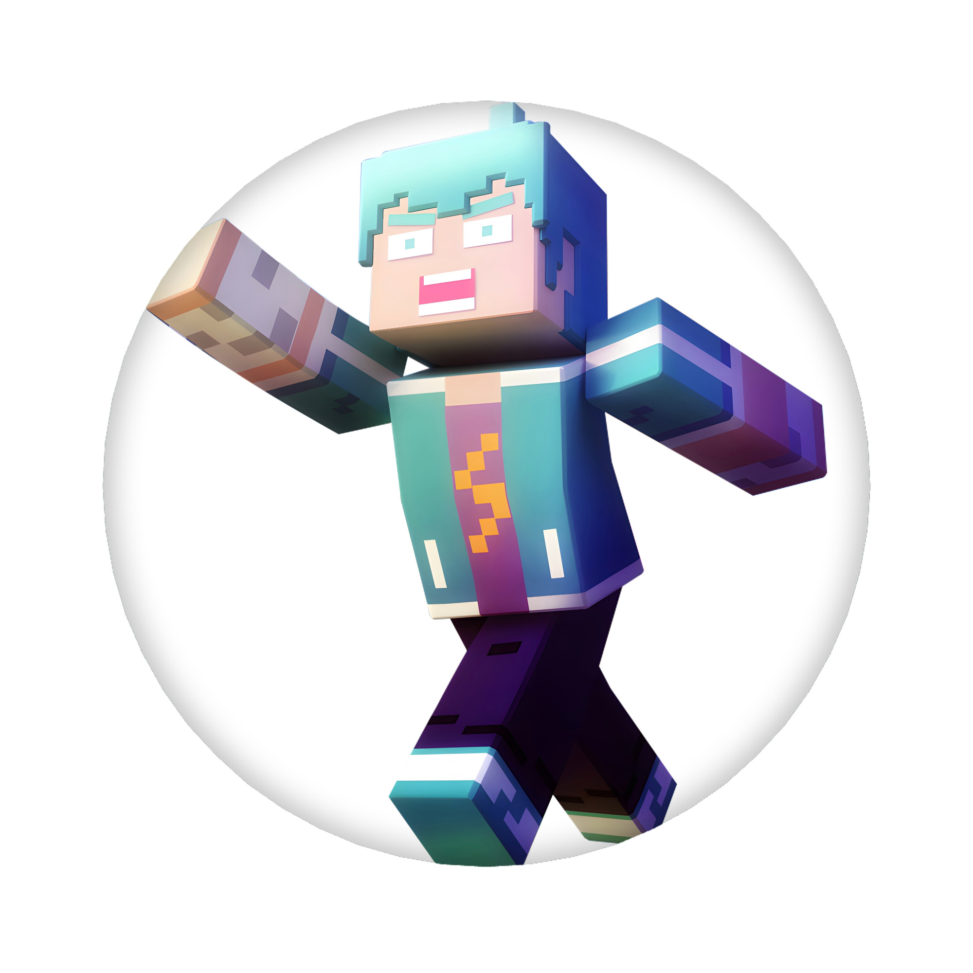 （画像用） マインクラフト ブロックの世界 Minecraft MC Block world 6cm 缶バッジ 複数セット