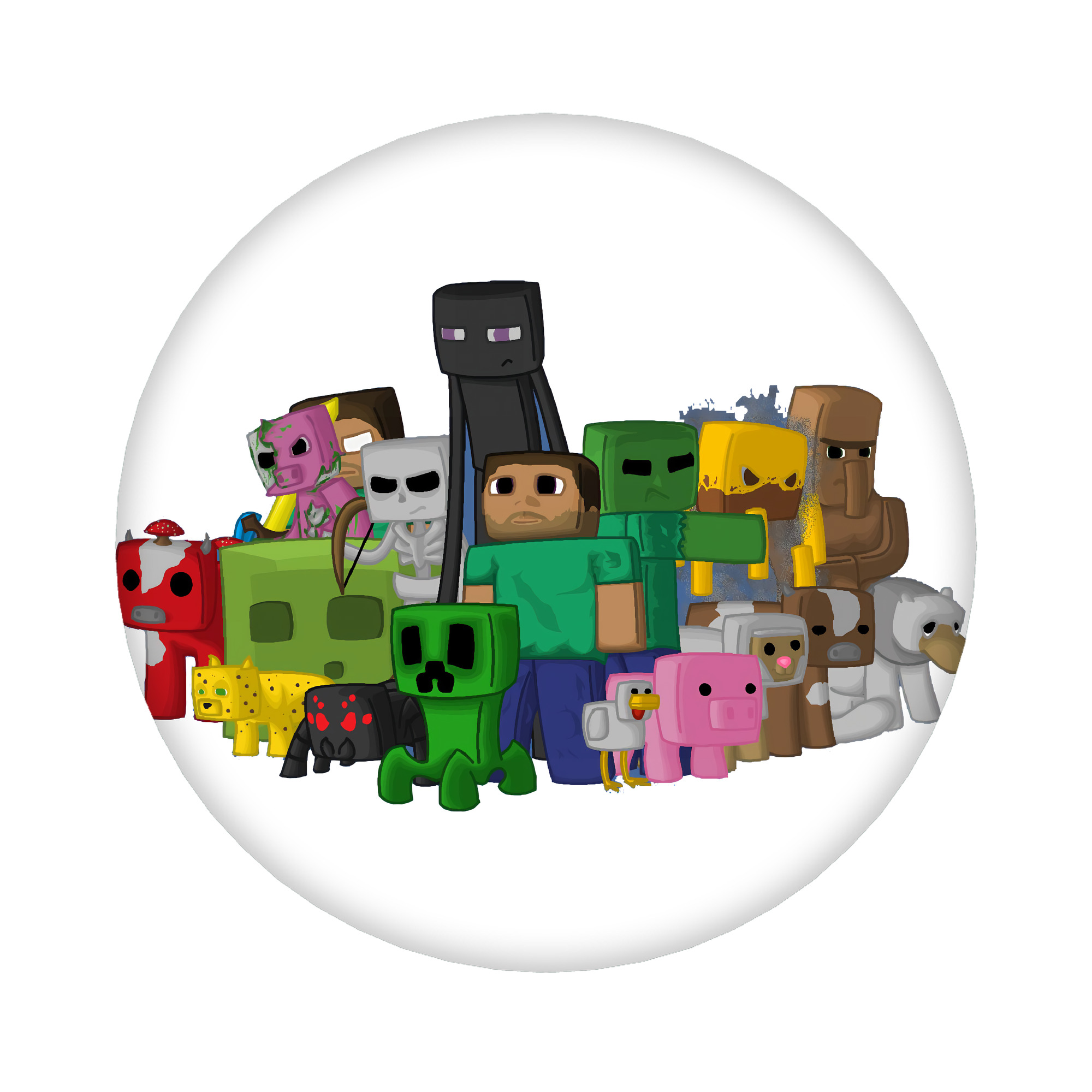 （画像用） マインクラフト ブロックの世界 Minecraft MC Block world 6cm 缶バッジ 複数セット