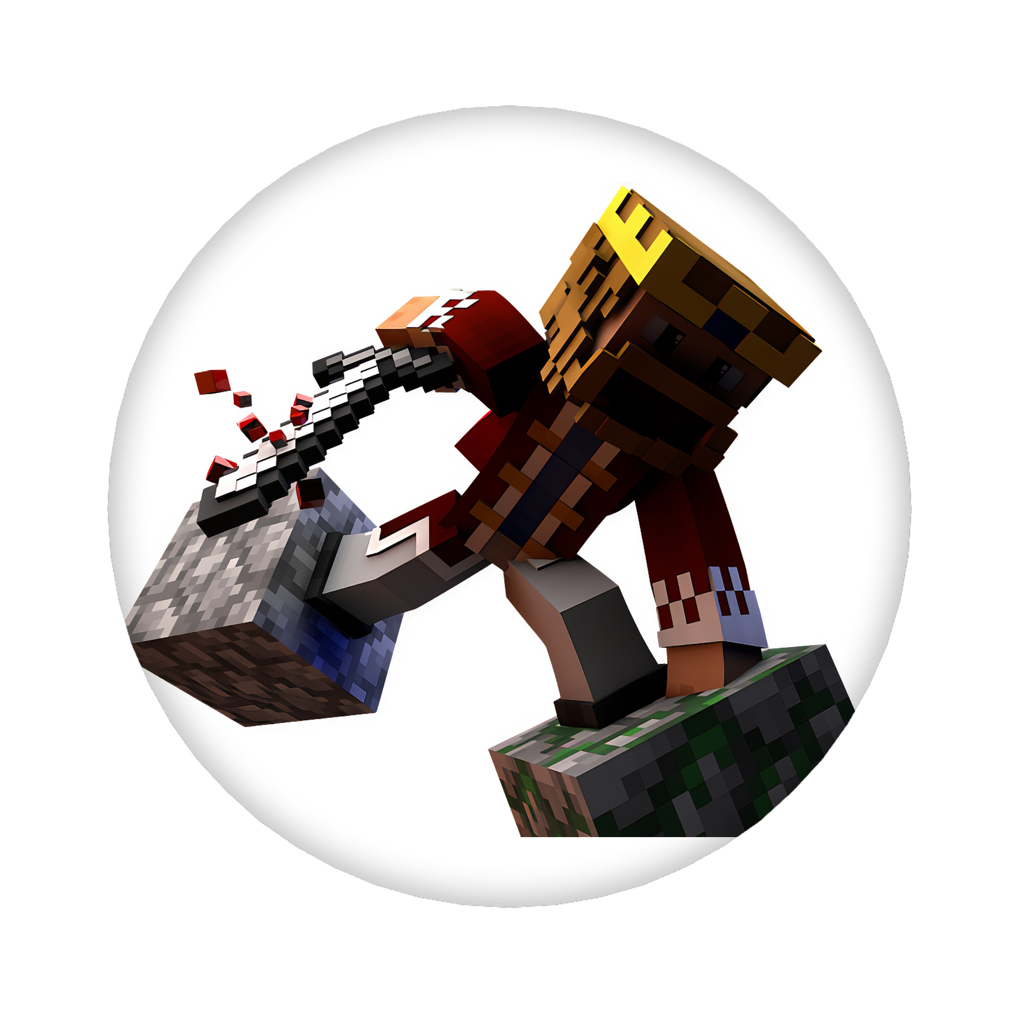 （画像用） マインクラフト ブロックの世界 Minecraft MC Block world 6cm 缶バッジ 複数セット