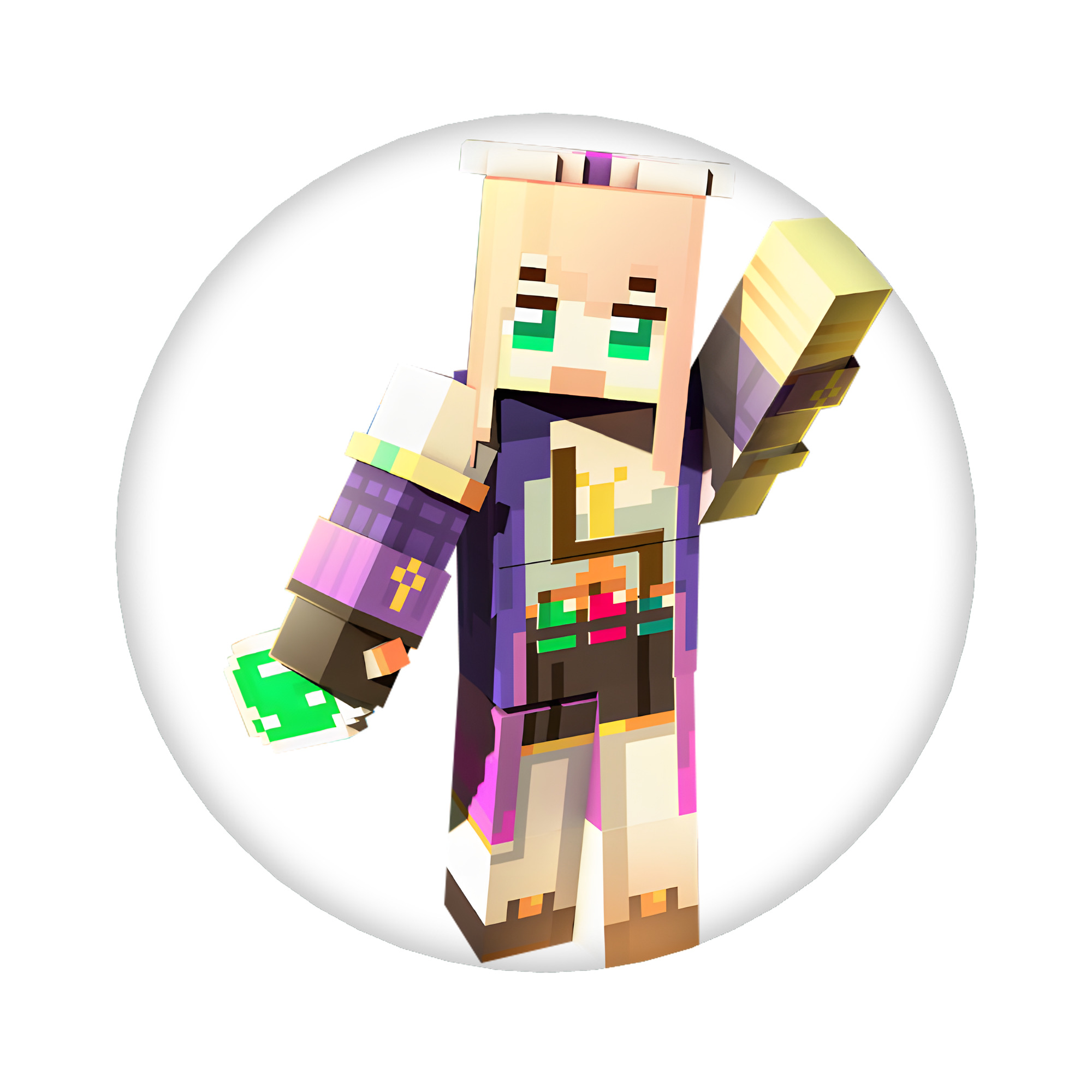 （画像用） マインクラフト ブロックの世界 Minecraft MC Block world 6cm 缶バッジ 複数セット