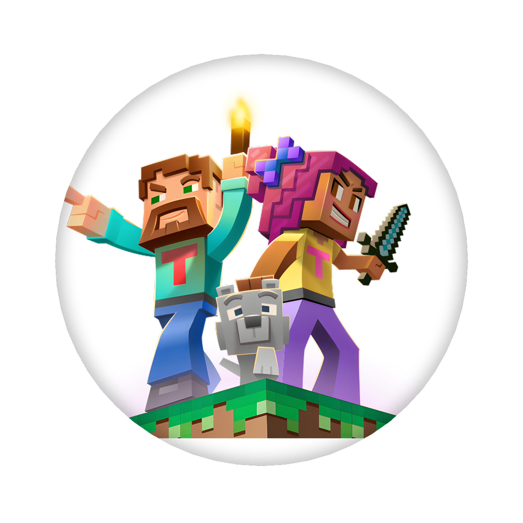 （画像用） マインクラフト ブロックの世界 Minecraft MC Block world 6cm 缶バッジ 複数セット