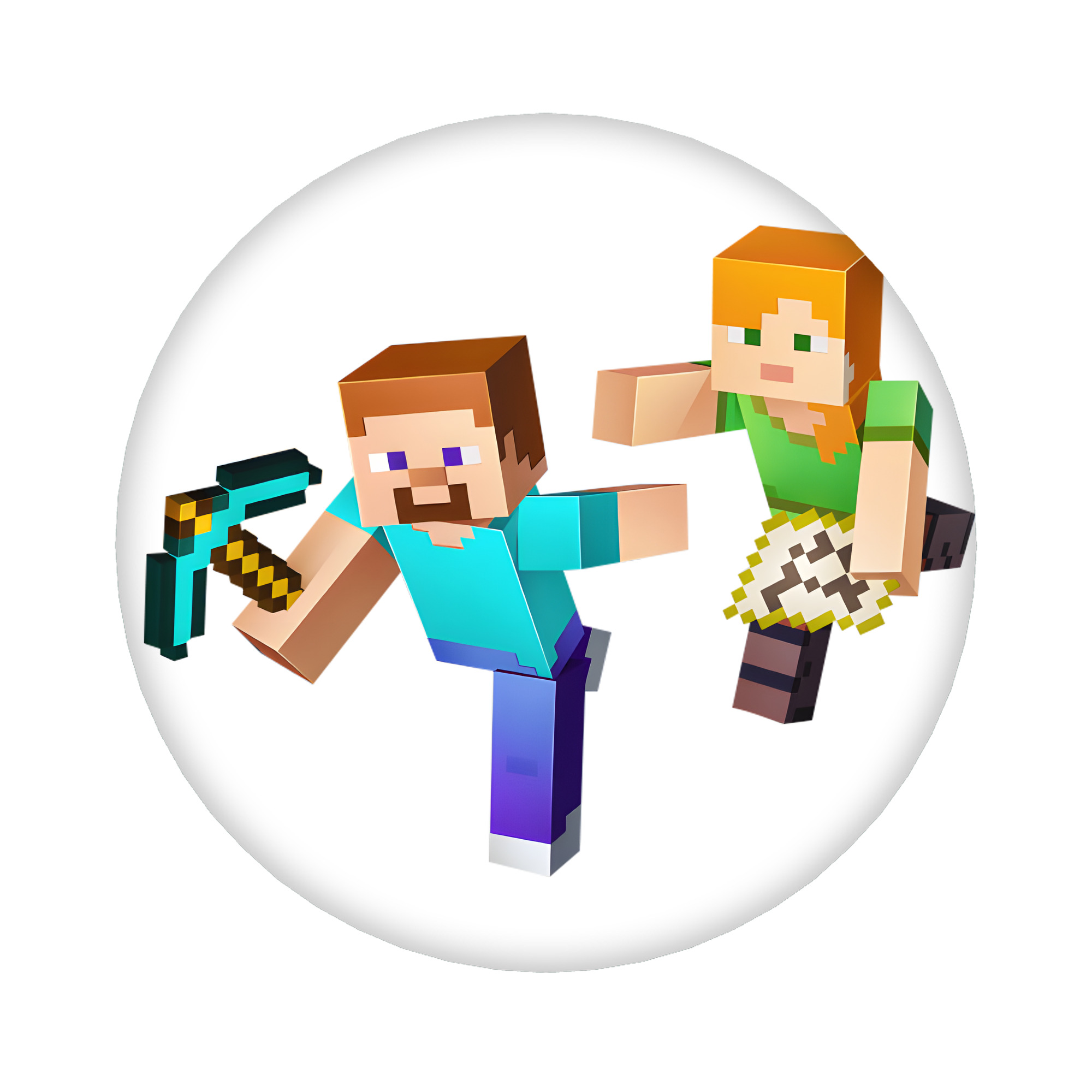（画像用） マインクラフト ブロックの世界 Minecraft MC Block world 6cm 缶バッジ 複数セット