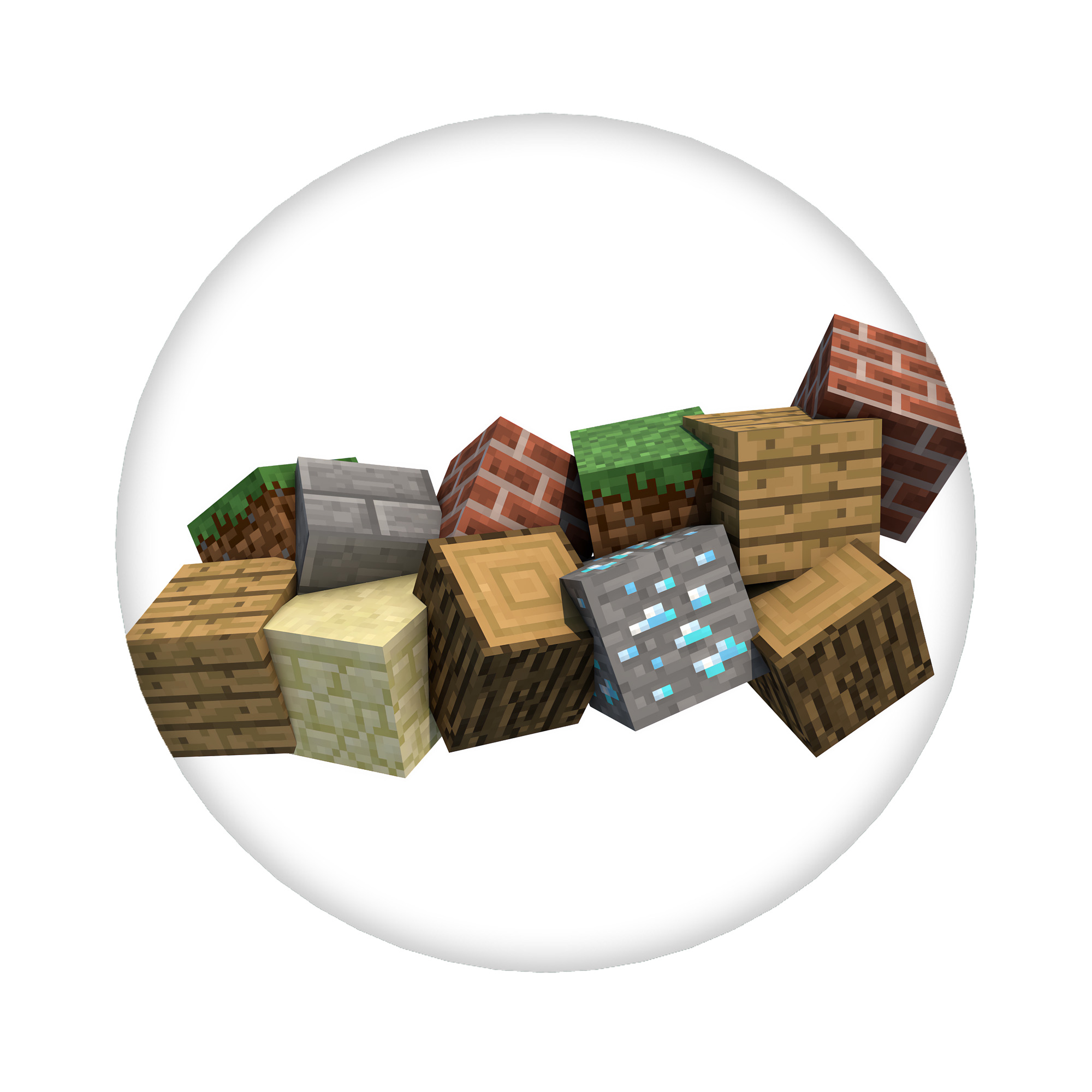 （画像用） マインクラフト ブロックの世界 Minecraft MC Block world 6cm 缶バッジ 複数セット