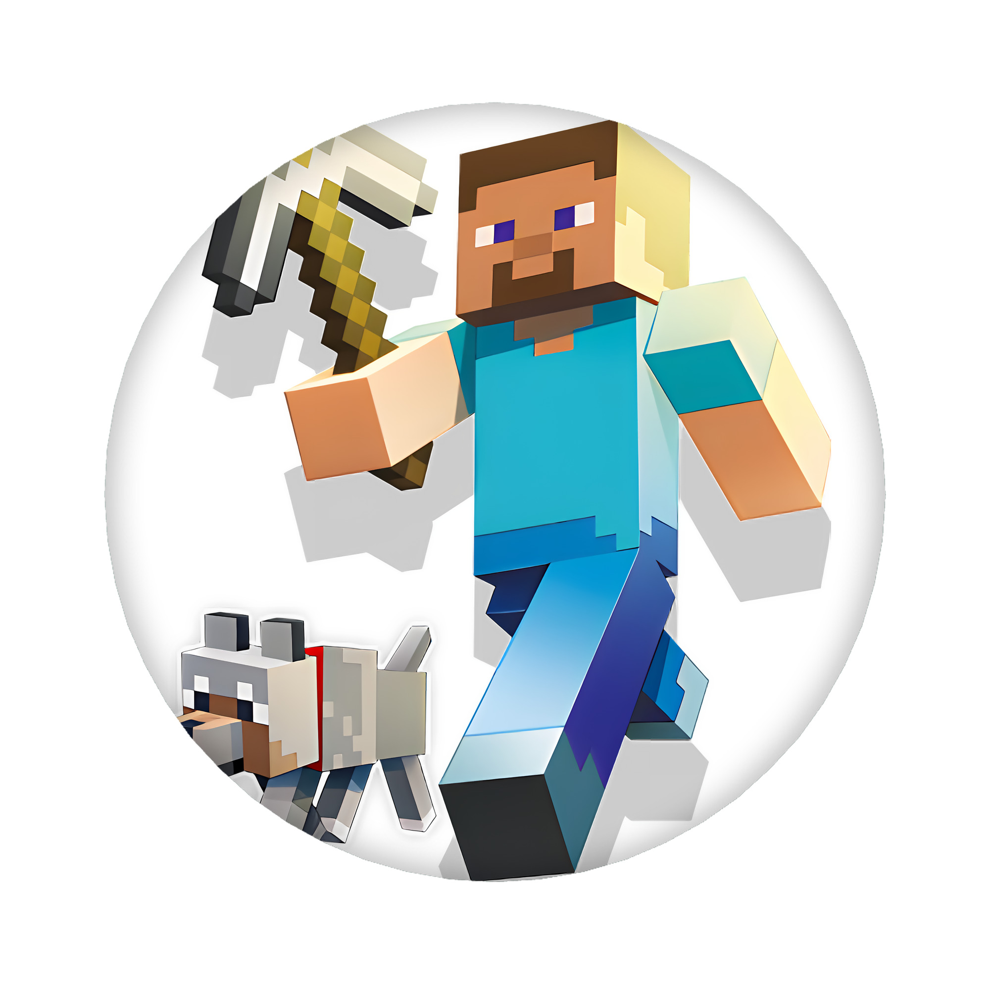 （画像用） マインクラフト ブロックの世界 Minecraft MC Block world 6cm 缶バッジ 複数セット