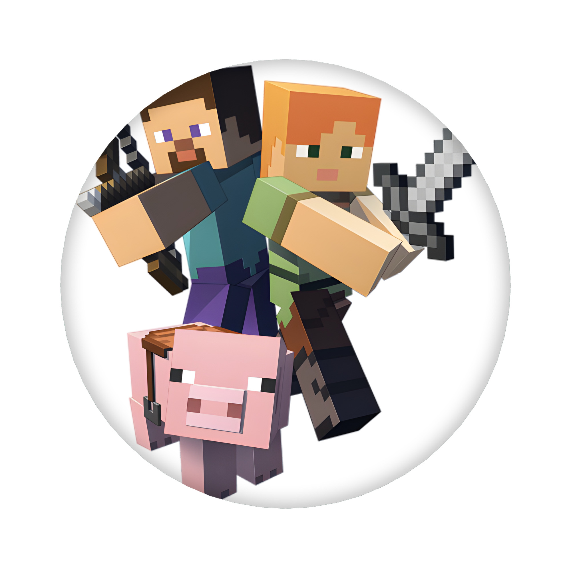 （画像用） マインクラフト ブロックの世界 Minecraft MC Block world 6cm 缶バッジ 複数セット