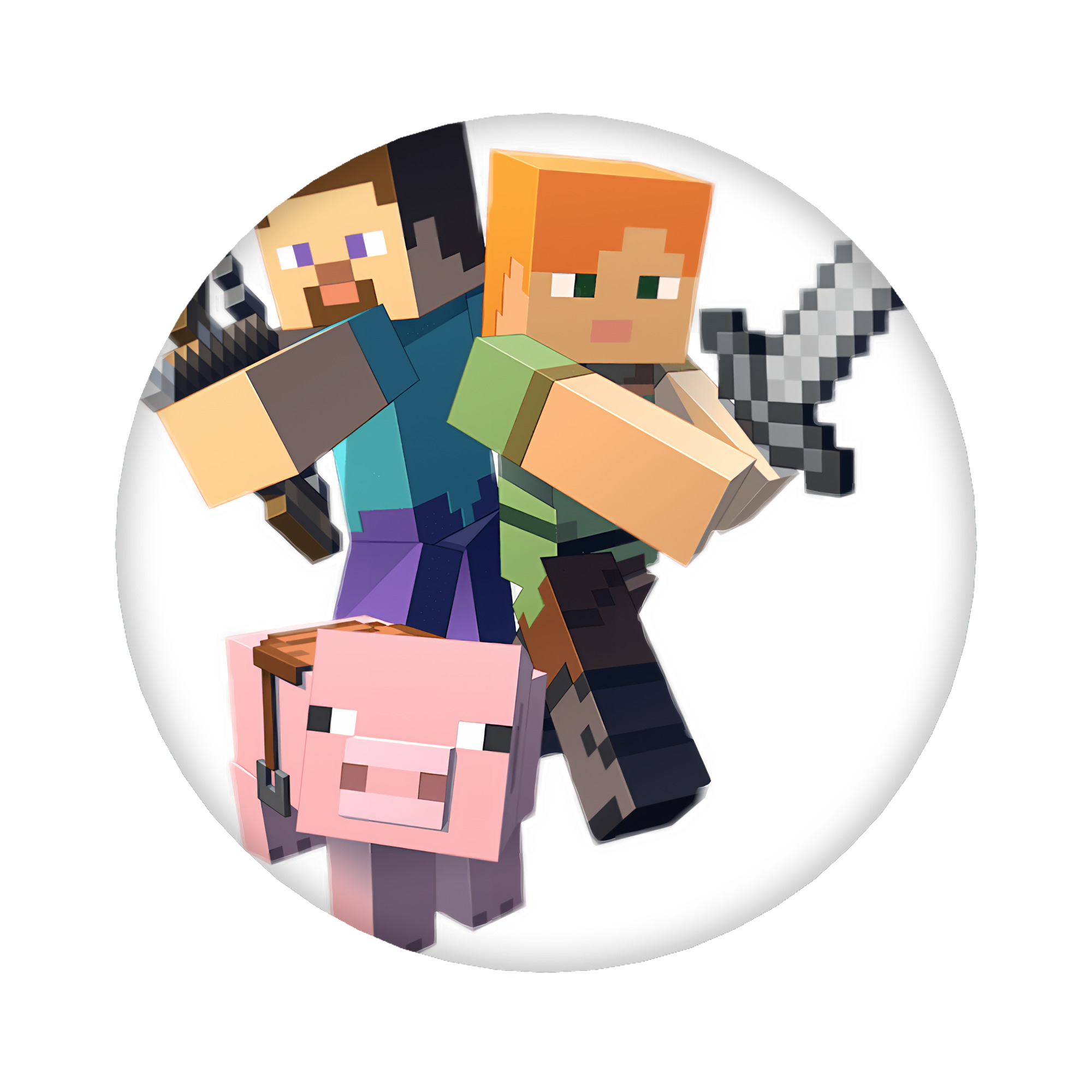 （画像用） マインクラフト ブロックの世界 Minecraft MC Block world 6cm 缶バッジ 複数セット