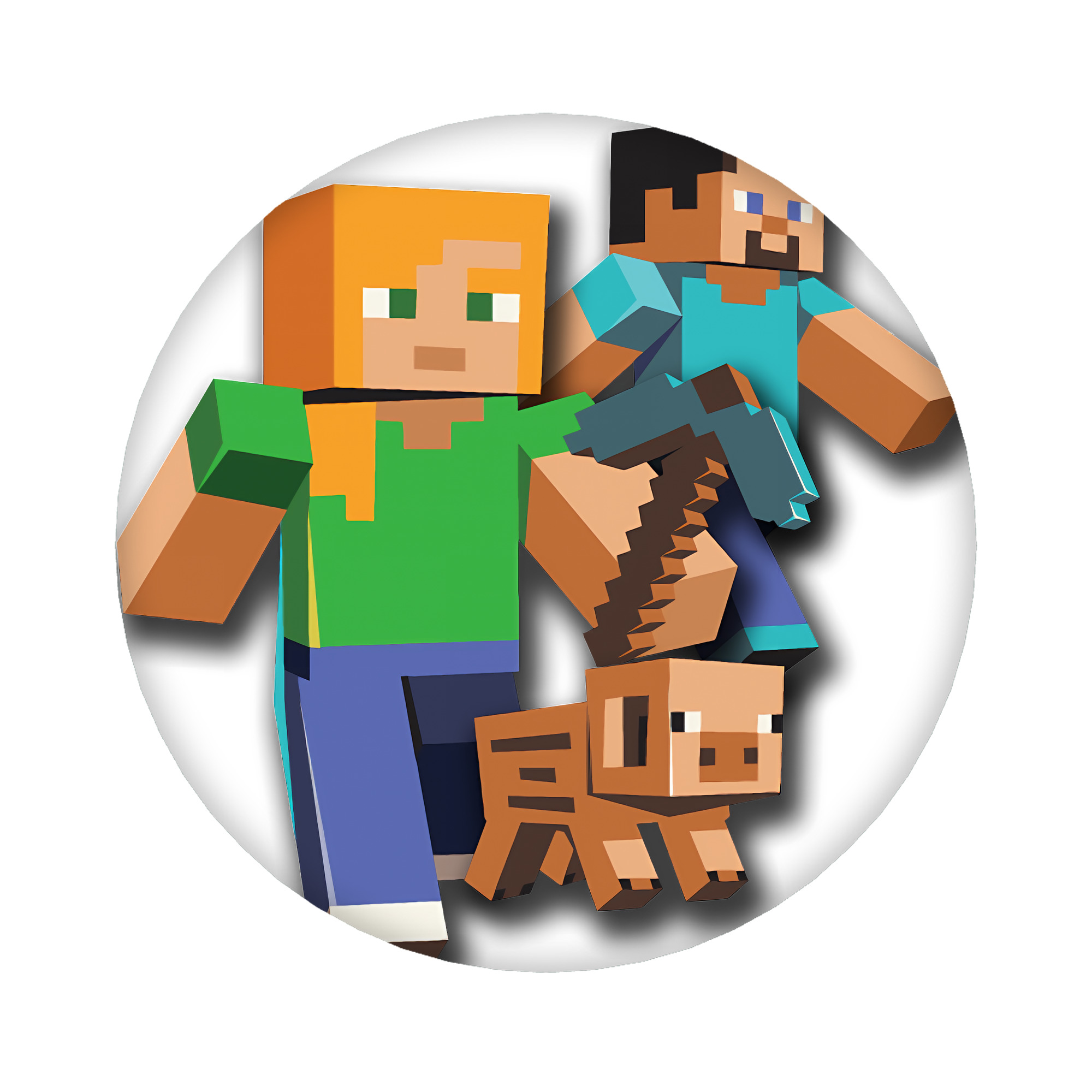 （画像用） マインクラフト ブロックの世界 Minecraft MC Block world 6cm 缶バッジ 複数セット