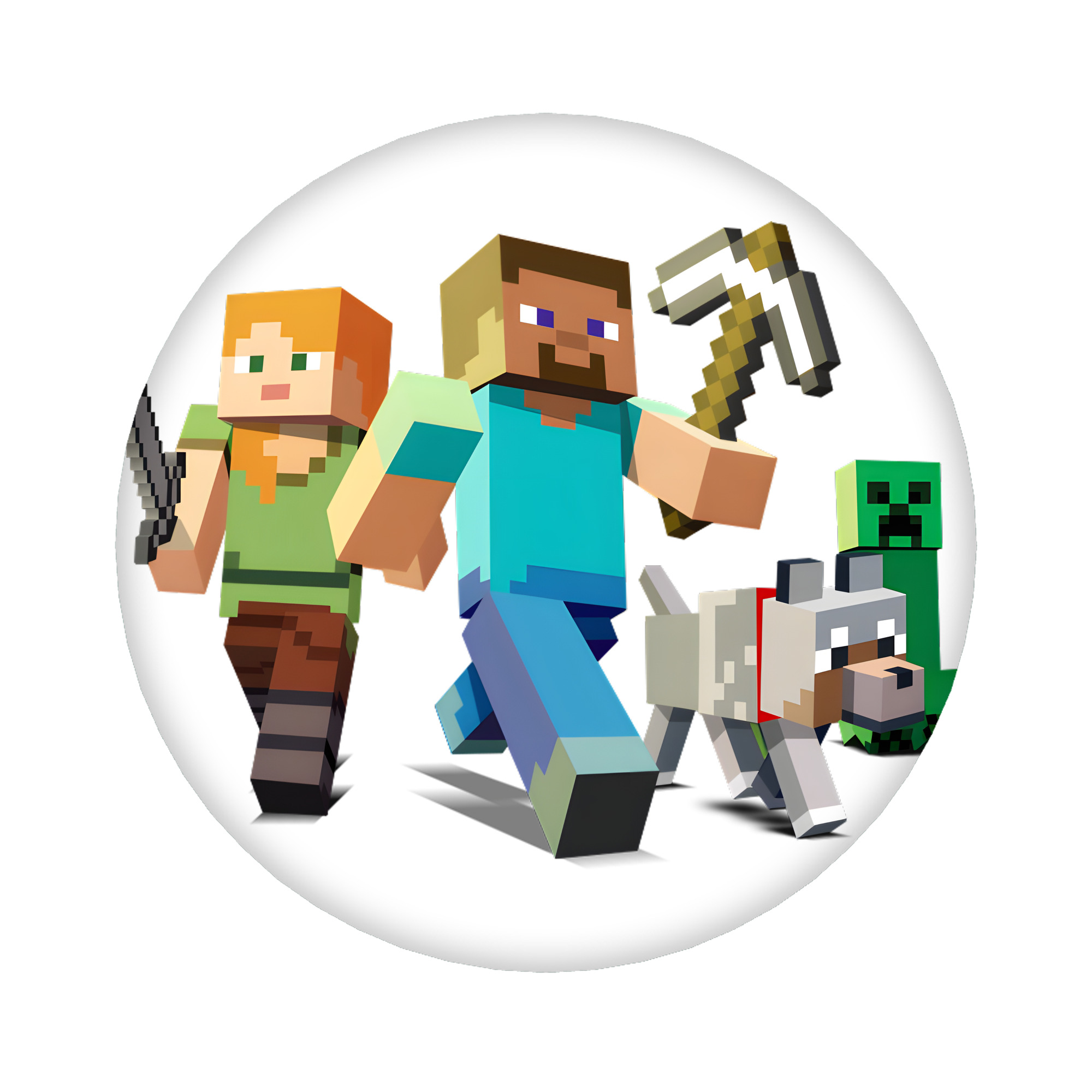 （画像用） マインクラフト ブロックの世界 Minecraft MC Block world 6cm 缶バッジ 複数セット