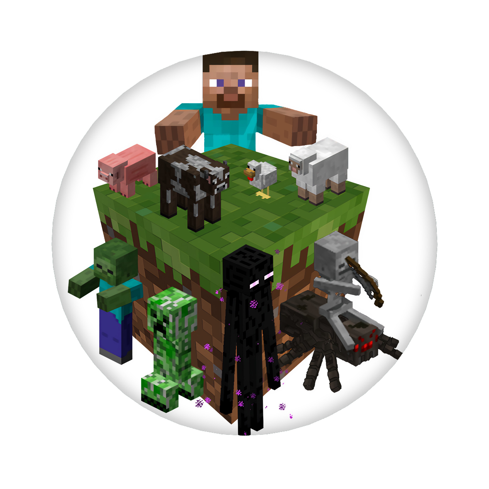 （画像用） マインクラフト ブロックの世界 Minecraft MC Block world 6cm 缶バッジ 複数セット