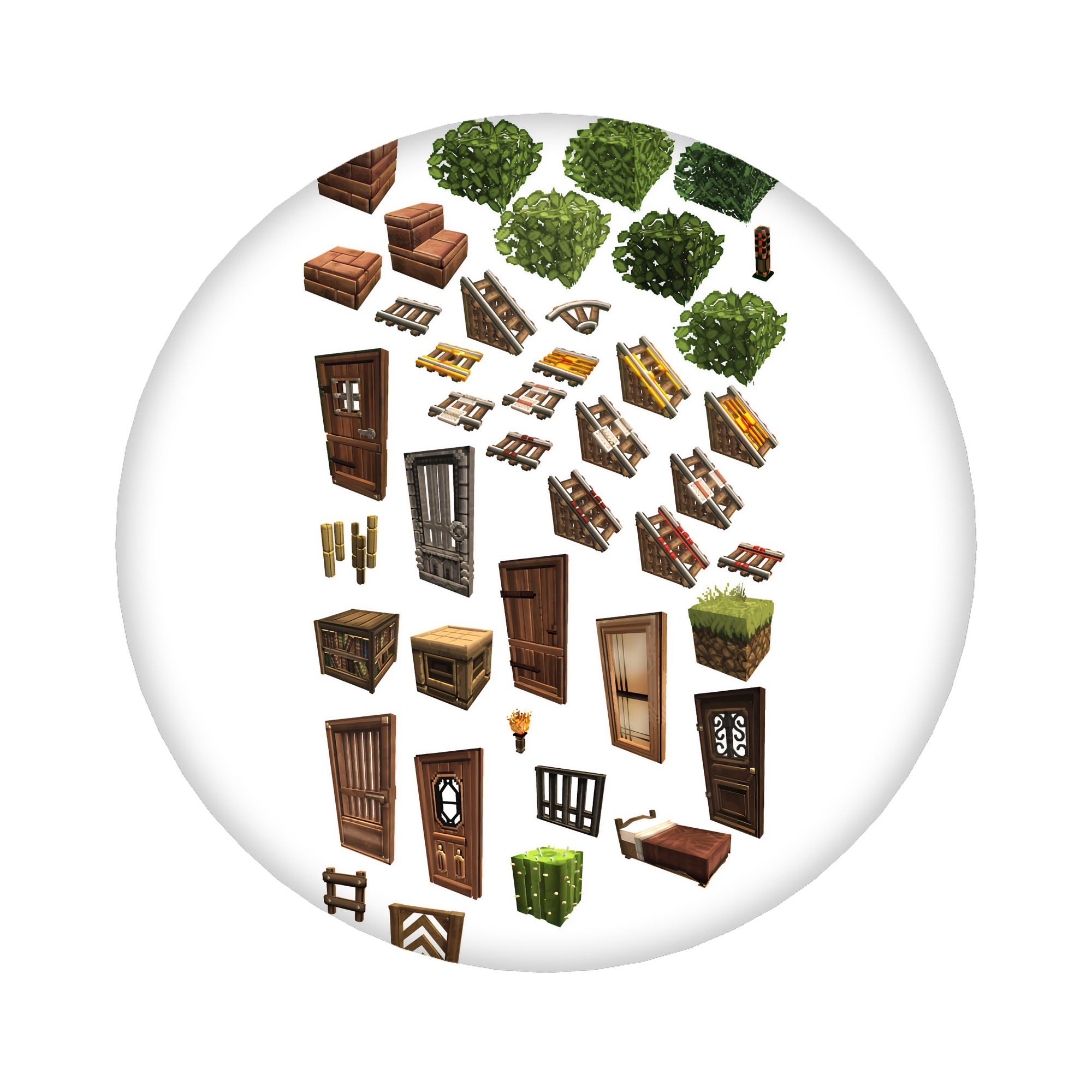 （画像用） マインクラフト ブロックの世界 Minecraft MC Block world 6cm 缶バッジ 複数セット