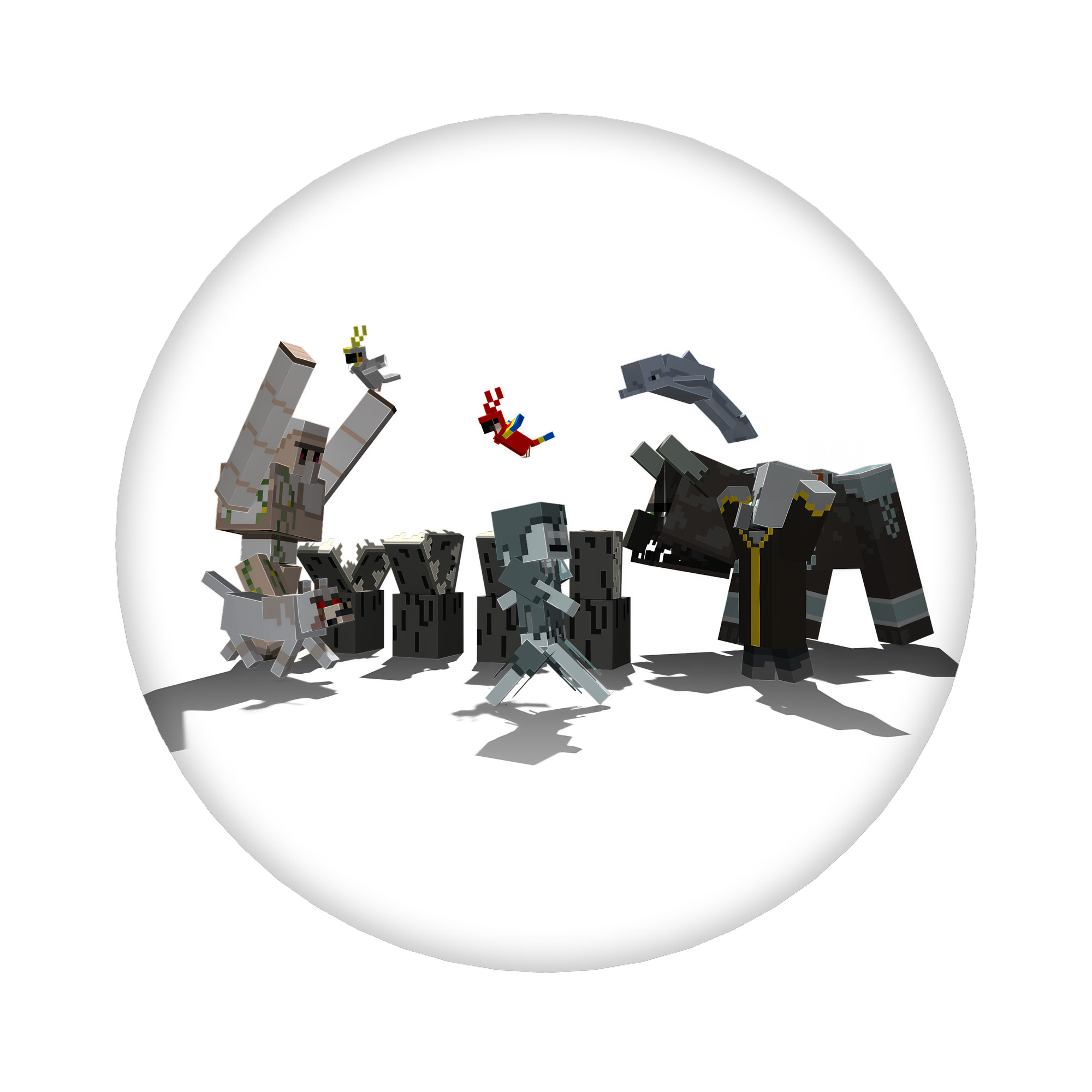 （画像用） マインクラフト ブロックの世界 Minecraft MC Block world 6cm 缶バッジ 複数セット