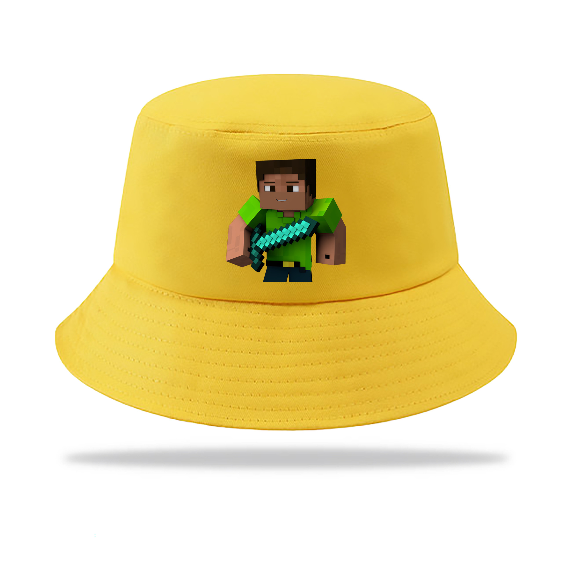 （画像用） マインクラフト ブロックの世界 Minecraft MC Block world アウトドア日除けバケットハット