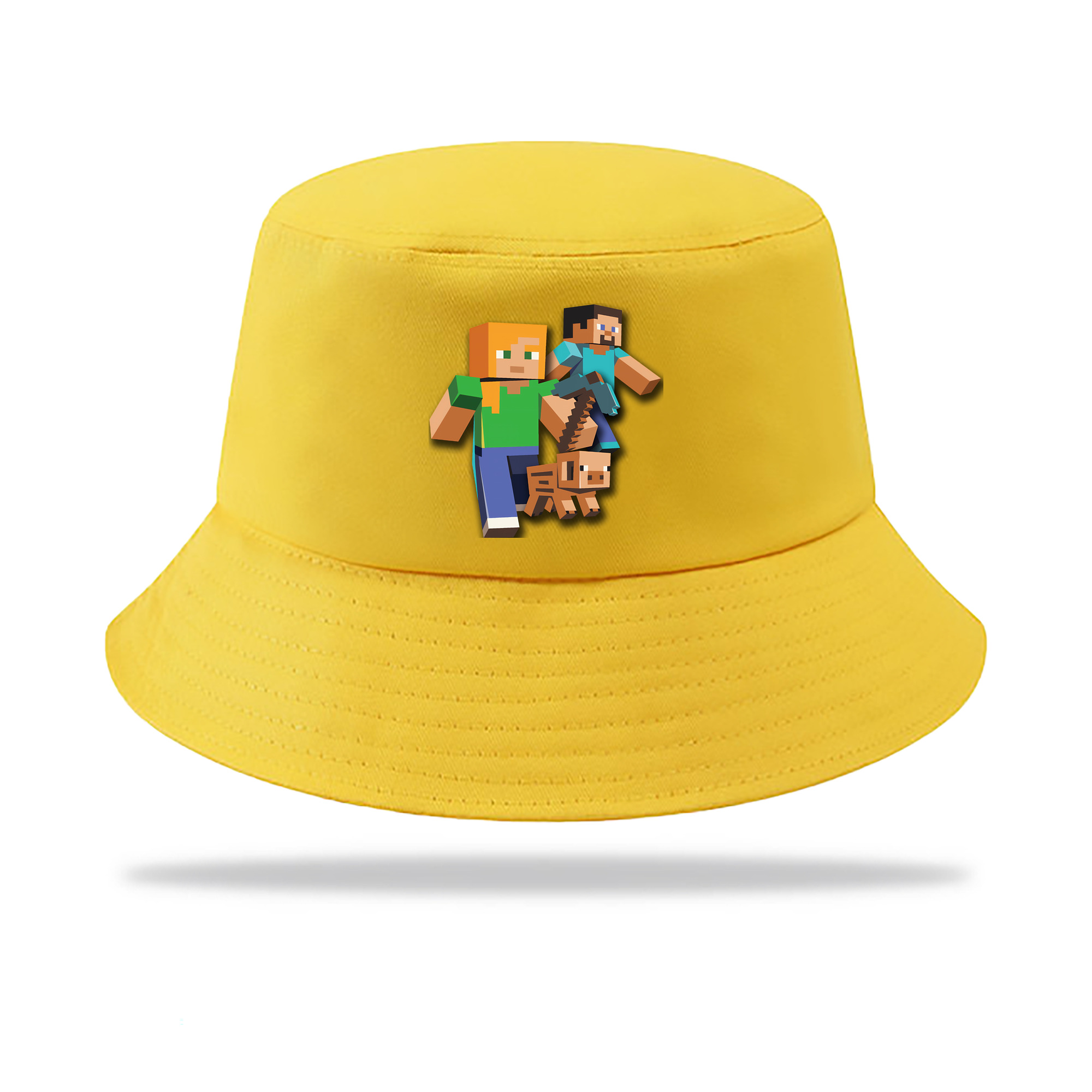 （画像用） マインクラフト ブロックの世界 Minecraft MC Block world アウトドア日除けバケットハット