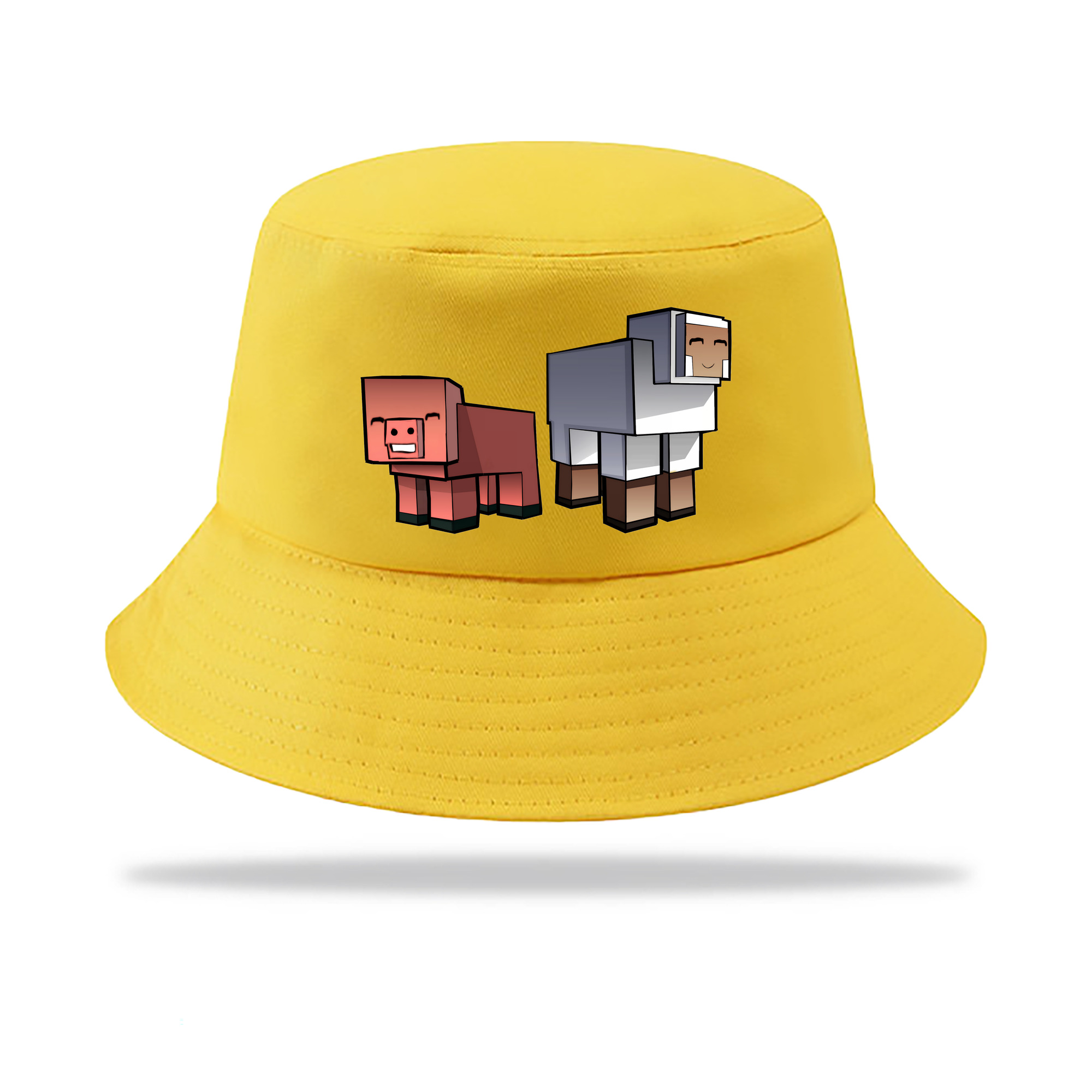 （画像用） マインクラフト ブロックの世界 Minecraft MC Block world アウトドア日除けバケットハット