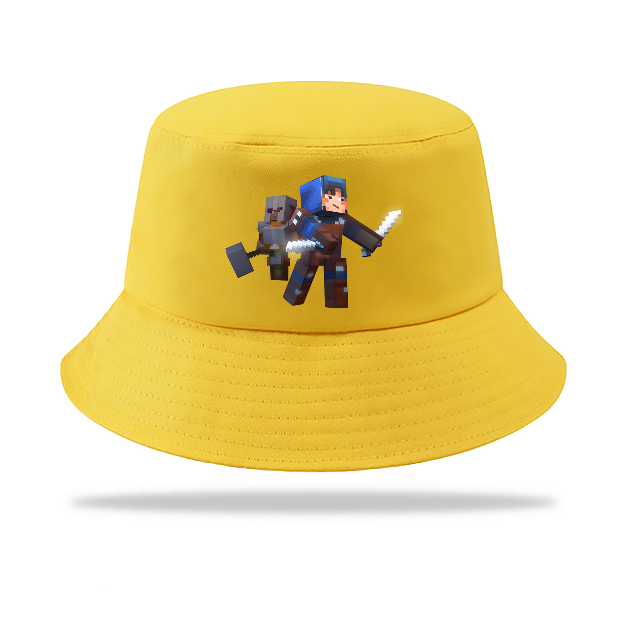 （画像用） マインクラフト ブロックの世界 Minecraft MC Block world アウトドア日除けバケットハット