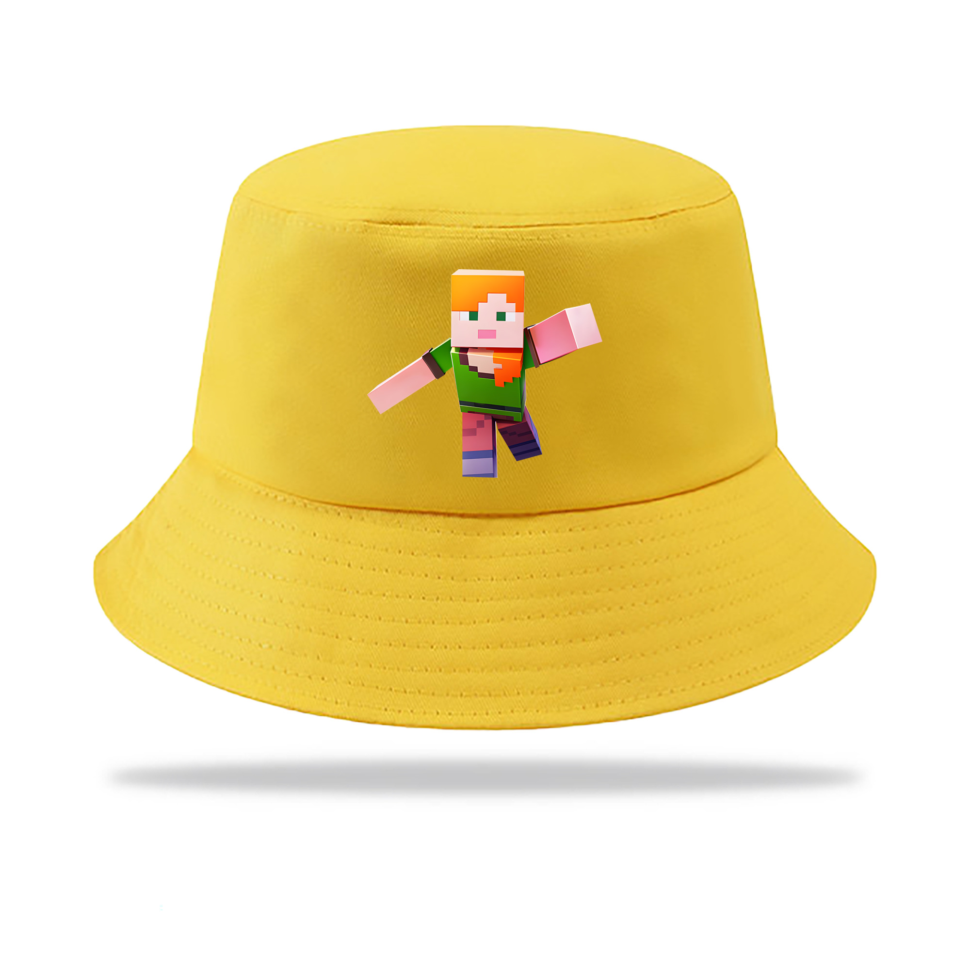 （画像用） マインクラフト ブロックの世界 Minecraft MC Block world アウトドア日除けバケットハット