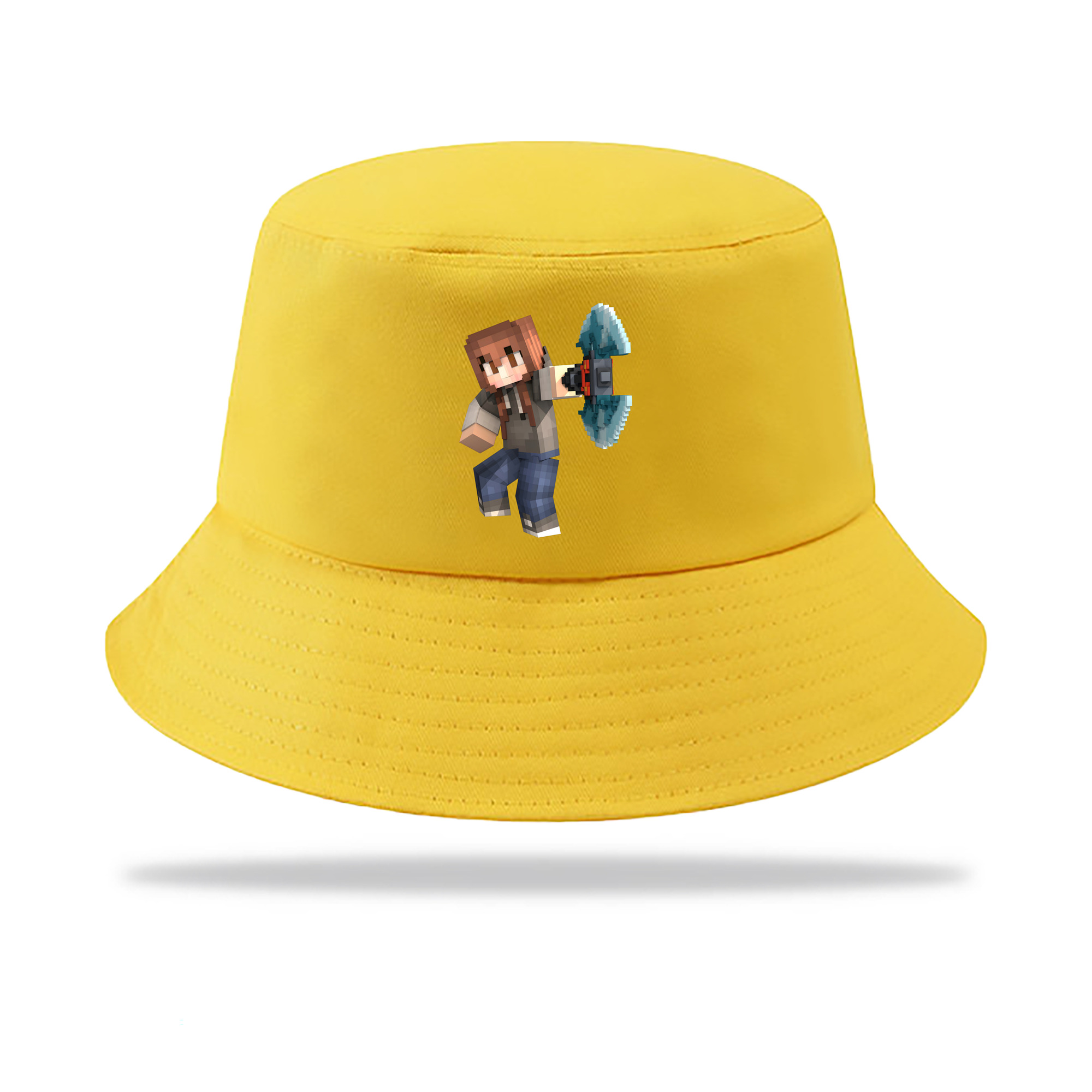 （画像用） マインクラフト ブロックの世界 Minecraft MC Block world アウトドア日除けバケットハット