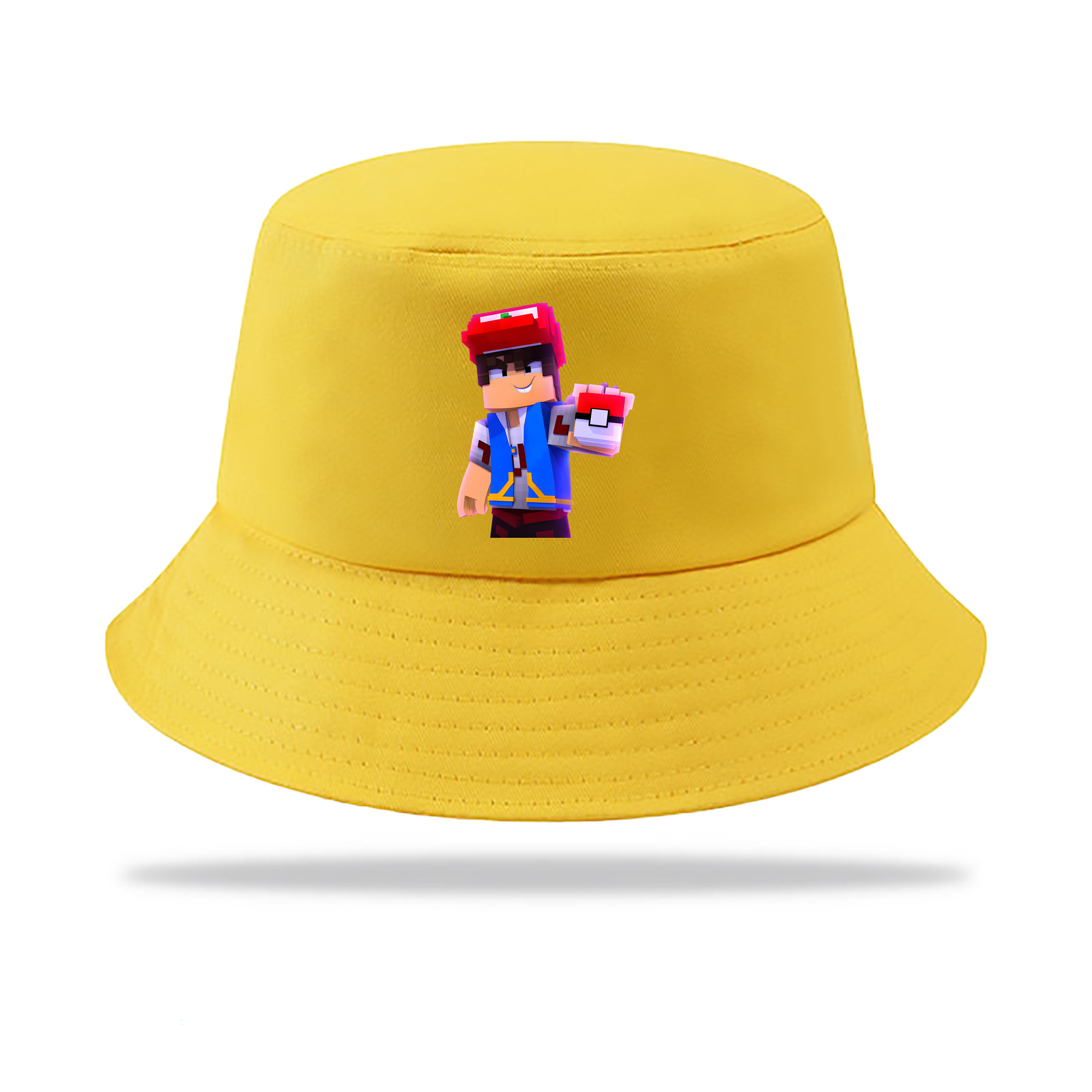 （画像用） マインクラフト ブロックの世界 Minecraft MC Block world アウトドア日除けバケットハット