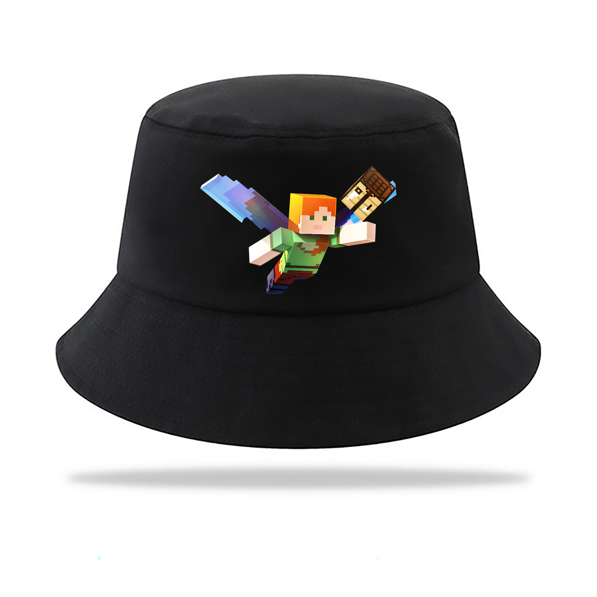 （画像用） マインクラフト ブロックの世界 Minecraft MC Block world アウトドア日除けバケットハット