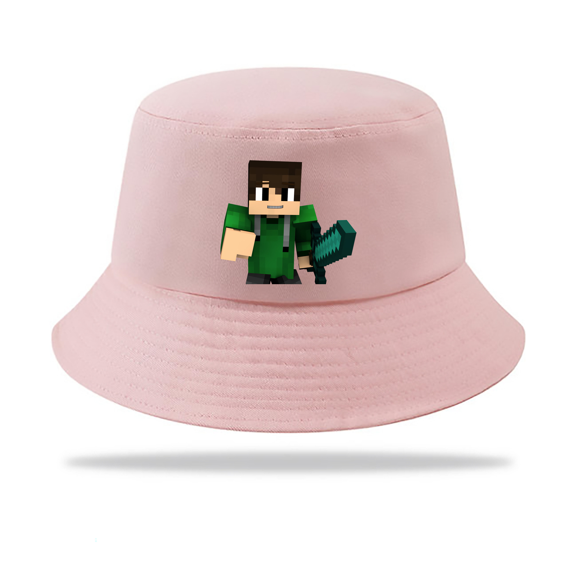 （画像用） マインクラフト ブロックの世界 Minecraft MC Block world アウトドア日除けバケットハット