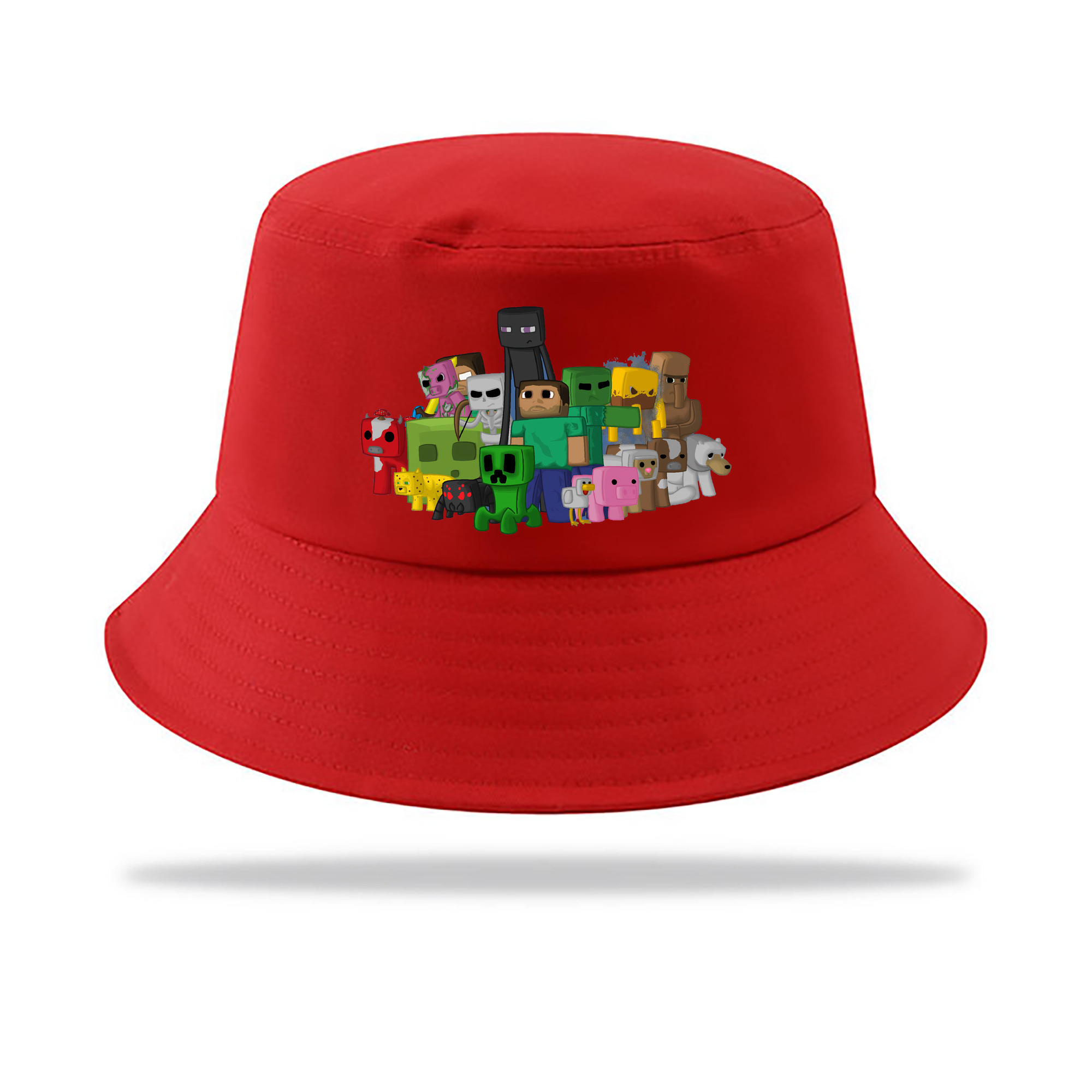 （画像用） マインクラフト ブロックの世界 Minecraft MC Block world アウトドア日除けバケットハット