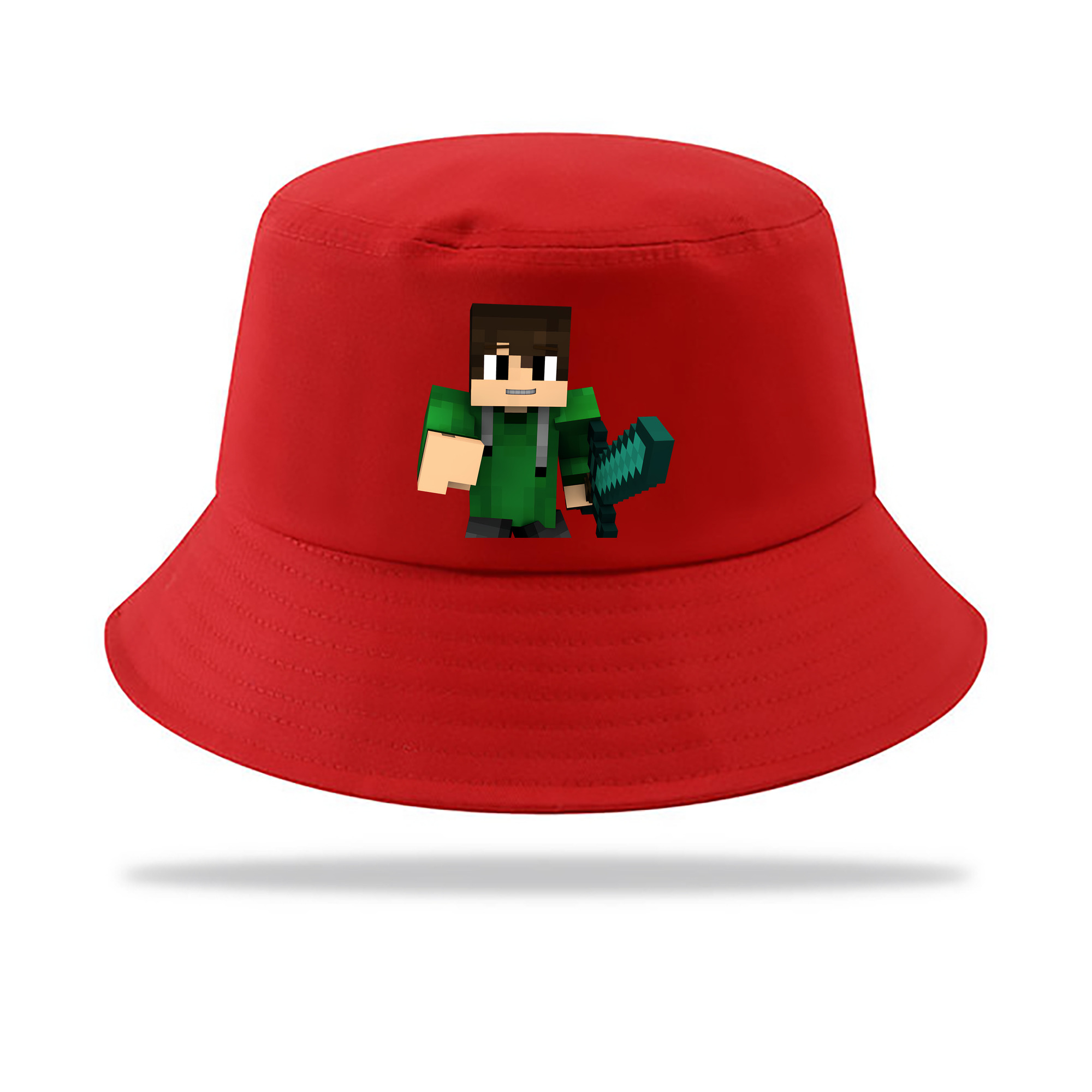 （画像用） マインクラフト ブロックの世界 Minecraft MC Block world アウトドア日除けバケットハット