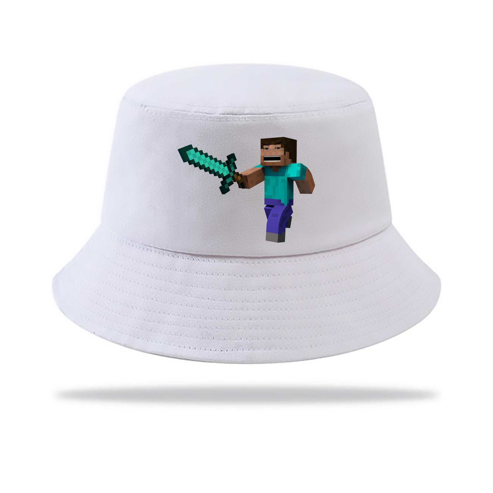 （画像用） マインクラフト ブロックの世界 Minecraft MC Block world アウトドア日除けバケットハット