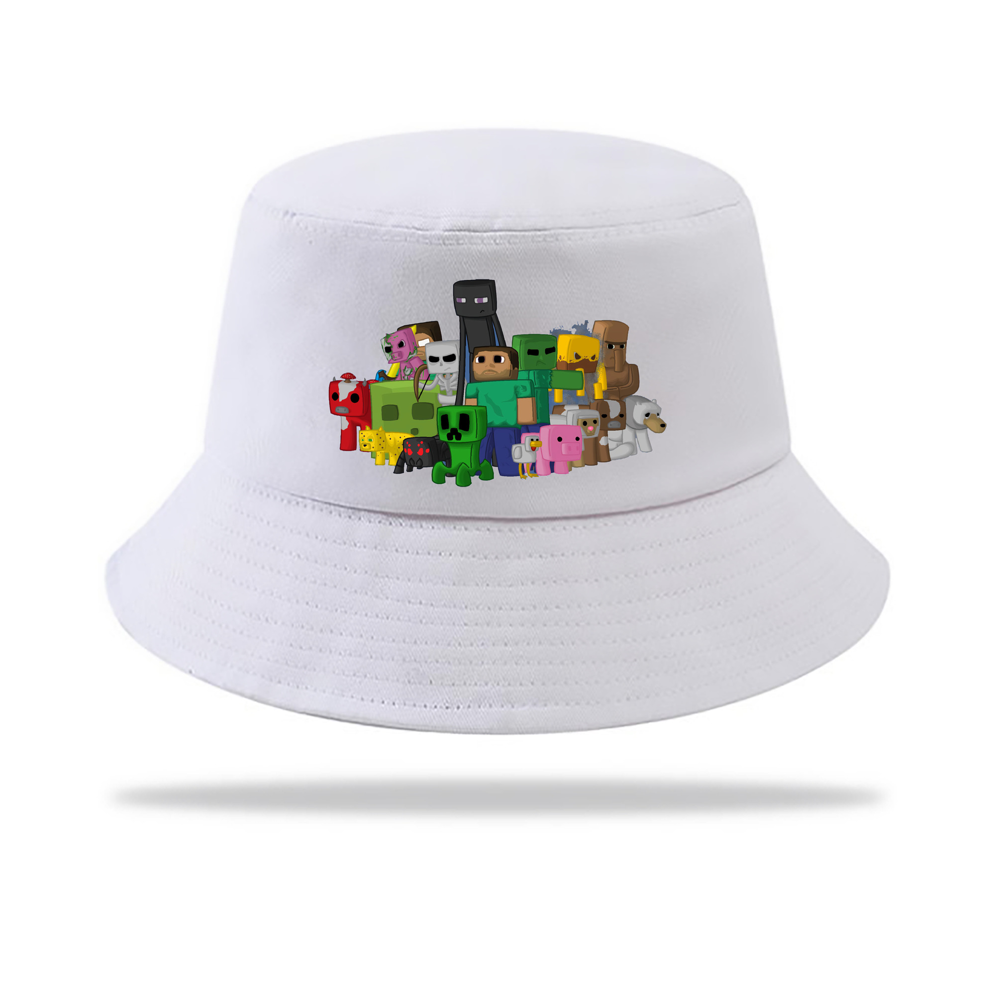 （画像用） マインクラフト ブロックの世界 Minecraft MC Block world アウトドア日除けバケットハット