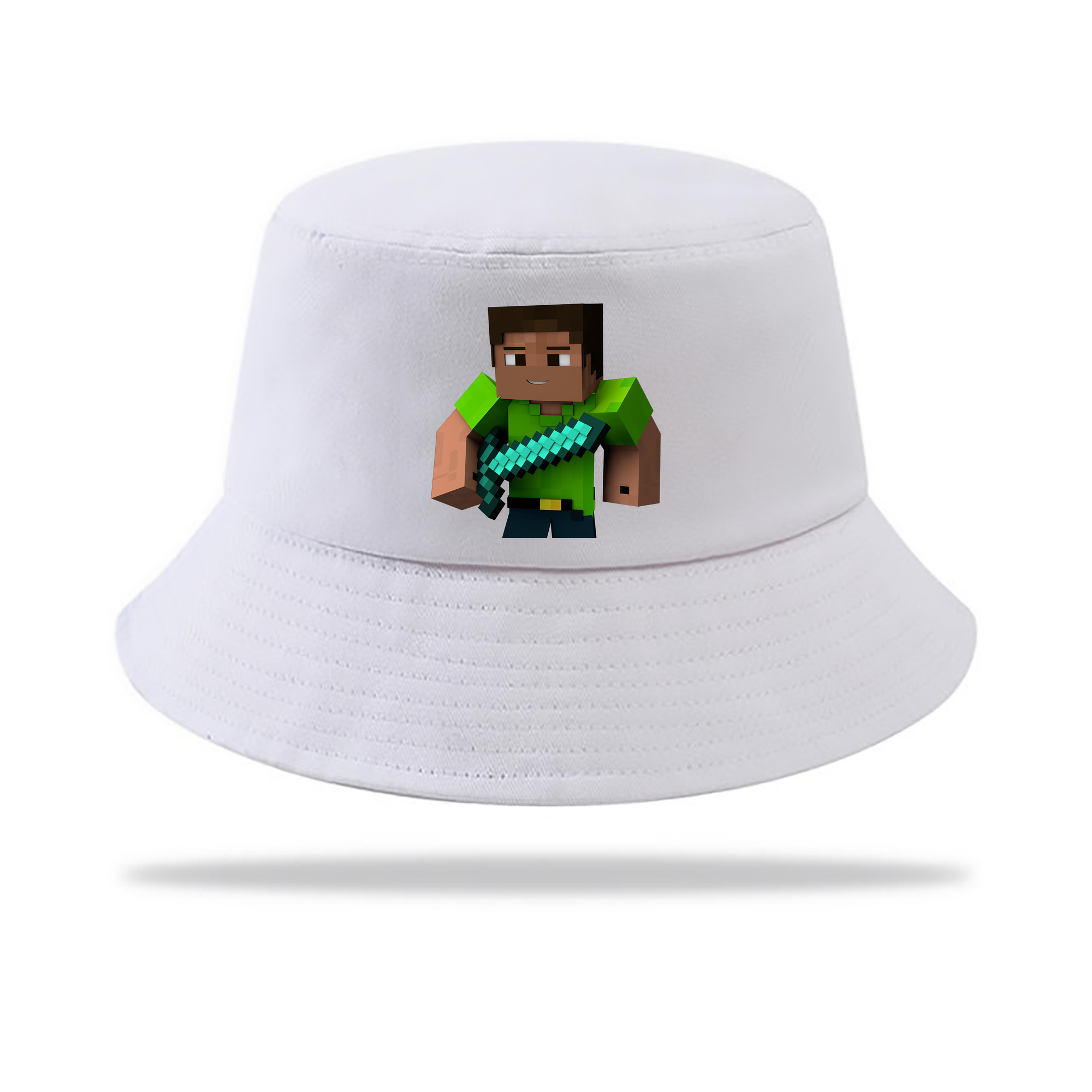 （画像用） マインクラフト ブロックの世界 Minecraft MC Block world アウトドア日除けバケットハット