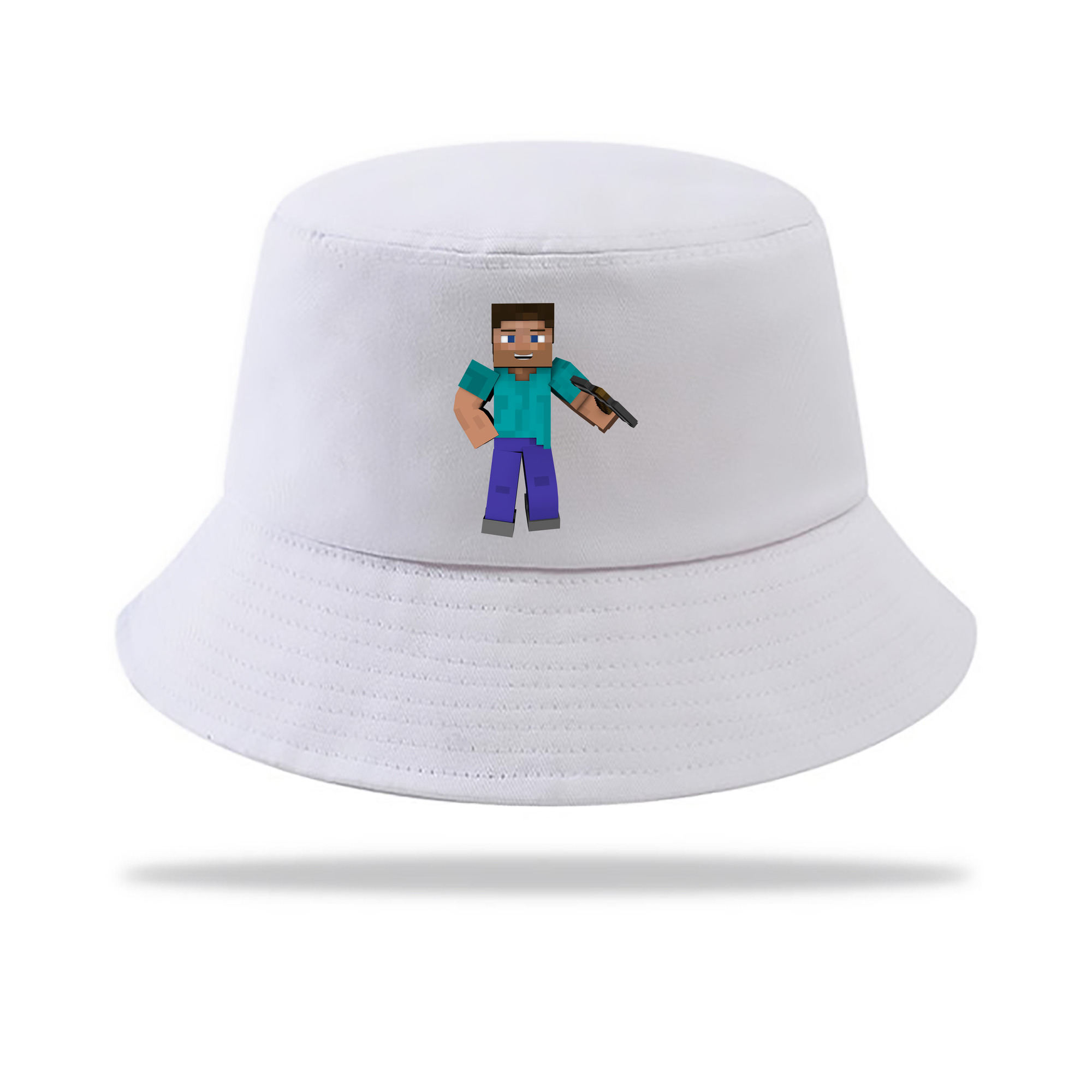 （画像用） マインクラフト ブロックの世界 Minecraft MC Block world アウトドア日除けバケットハット