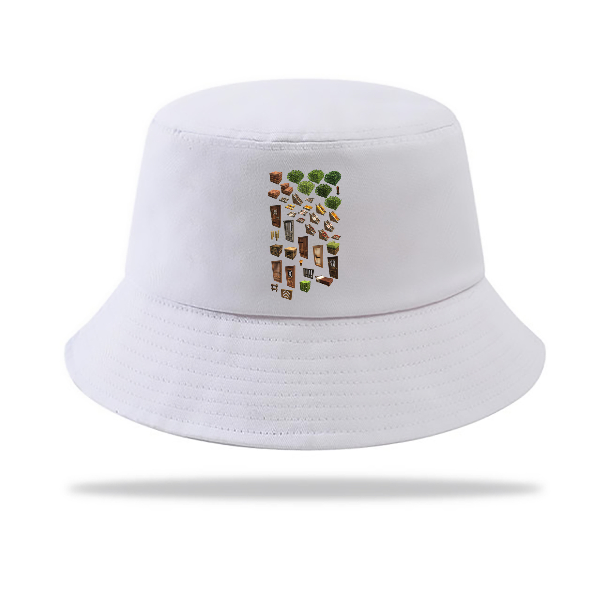 （画像用） マインクラフト ブロックの世界 Minecraft MC Block world アウトドア日除けバケットハット