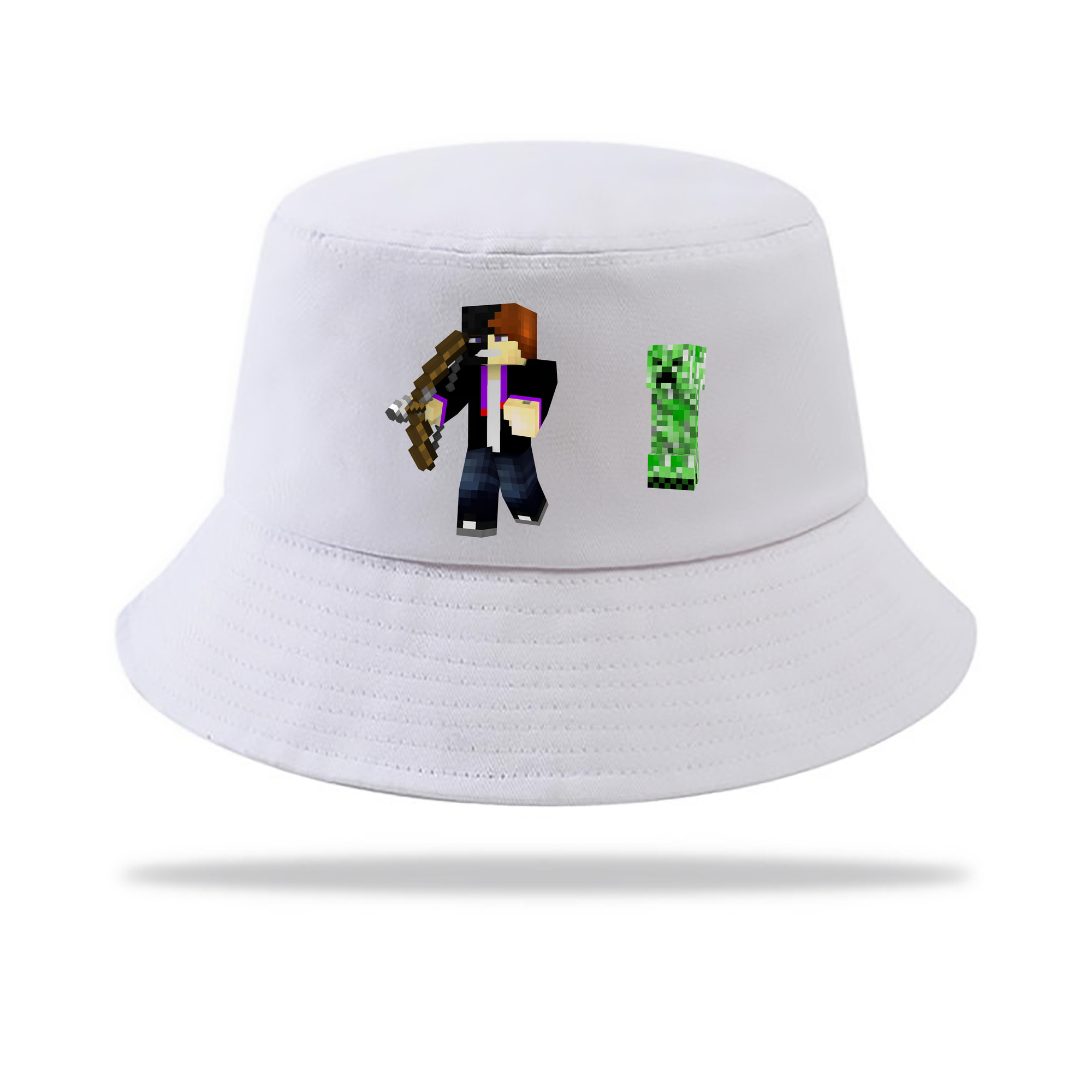 （画像用） マインクラフト ブロックの世界 Minecraft MC Block world アウトドア日除けバケットハット
