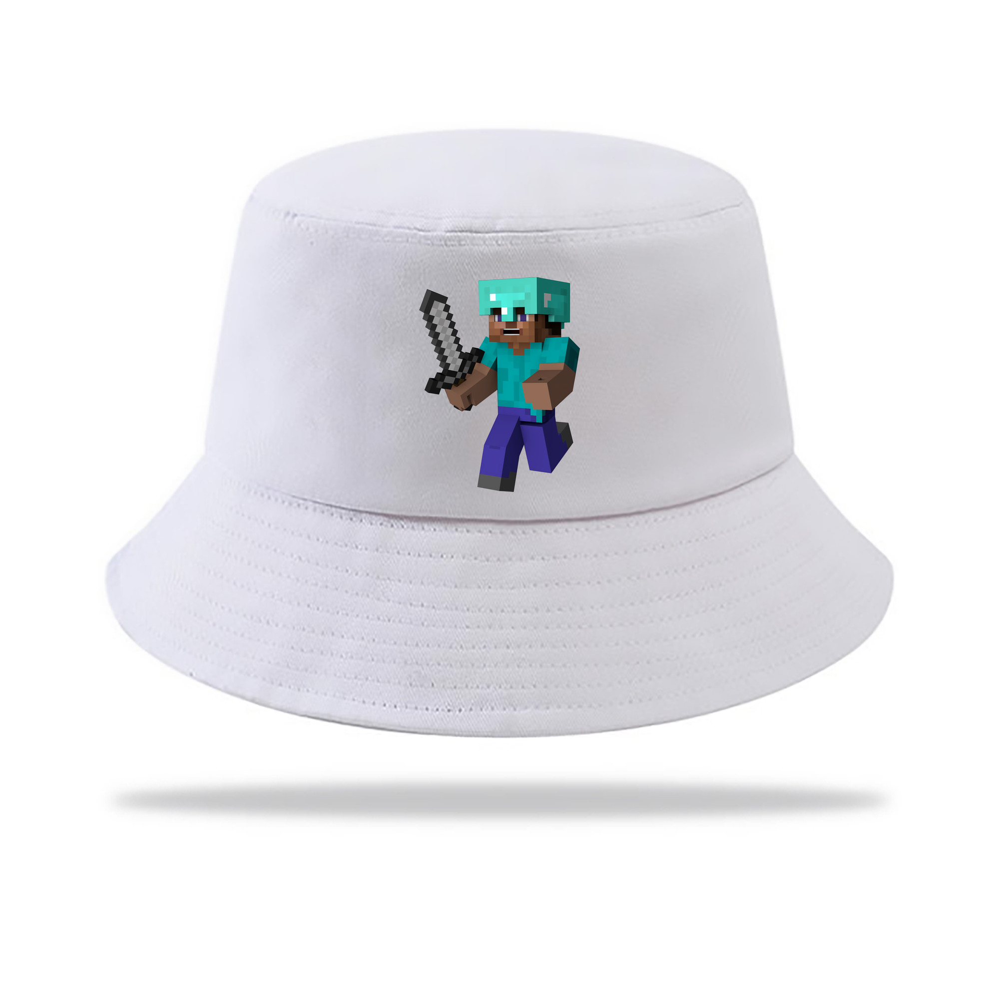 （画像用） マインクラフト ブロックの世界 Minecraft MC Block world アウトドア日除けバケットハット