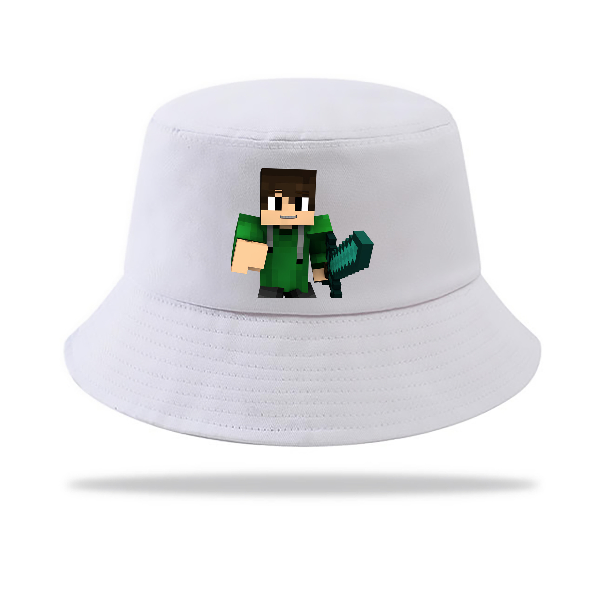 （画像用） マインクラフト ブロックの世界 Minecraft MC Block world アウトドア日除けバケットハット