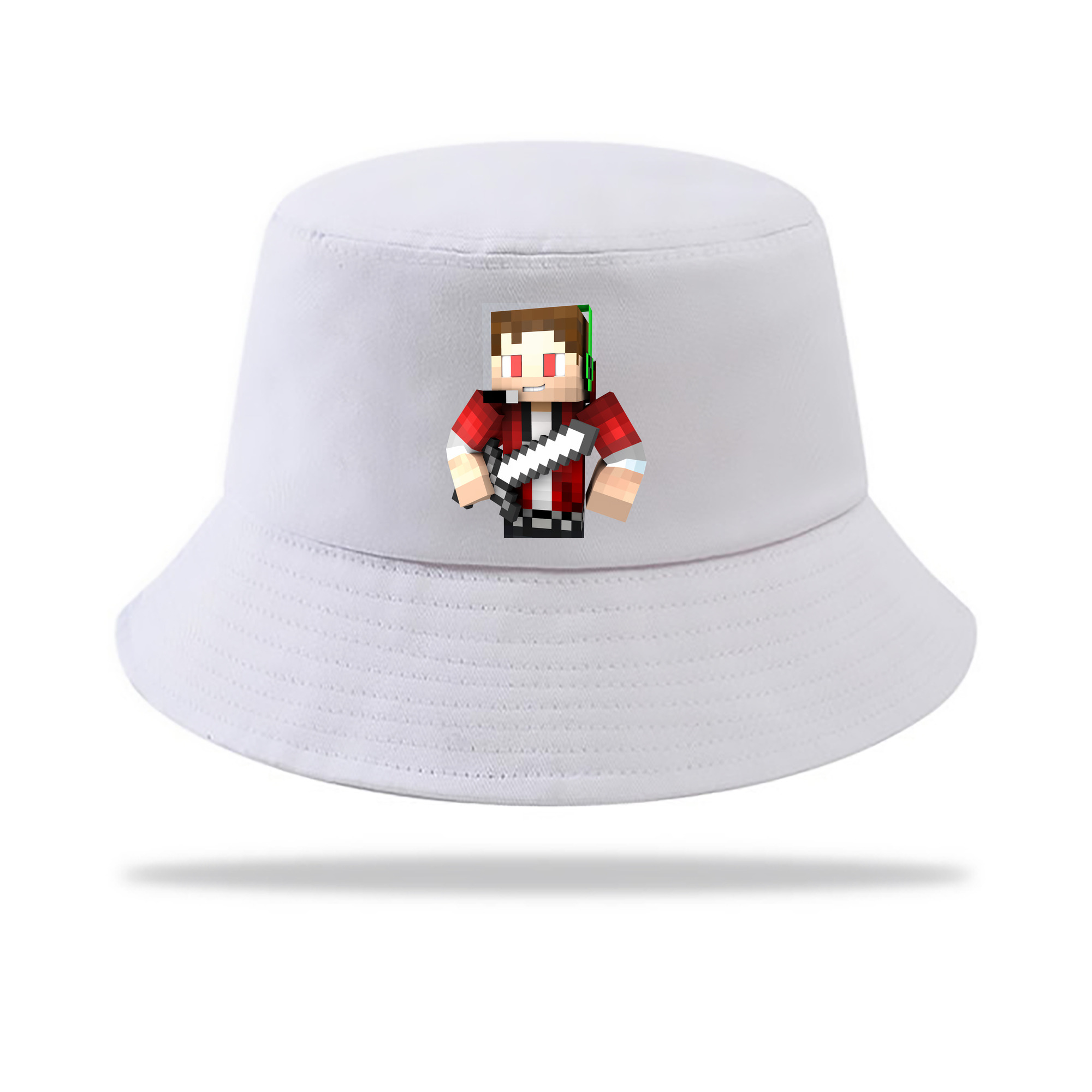 （画像用） マインクラフト ブロックの世界 Minecraft MC Block world アウトドア日除けバケットハット