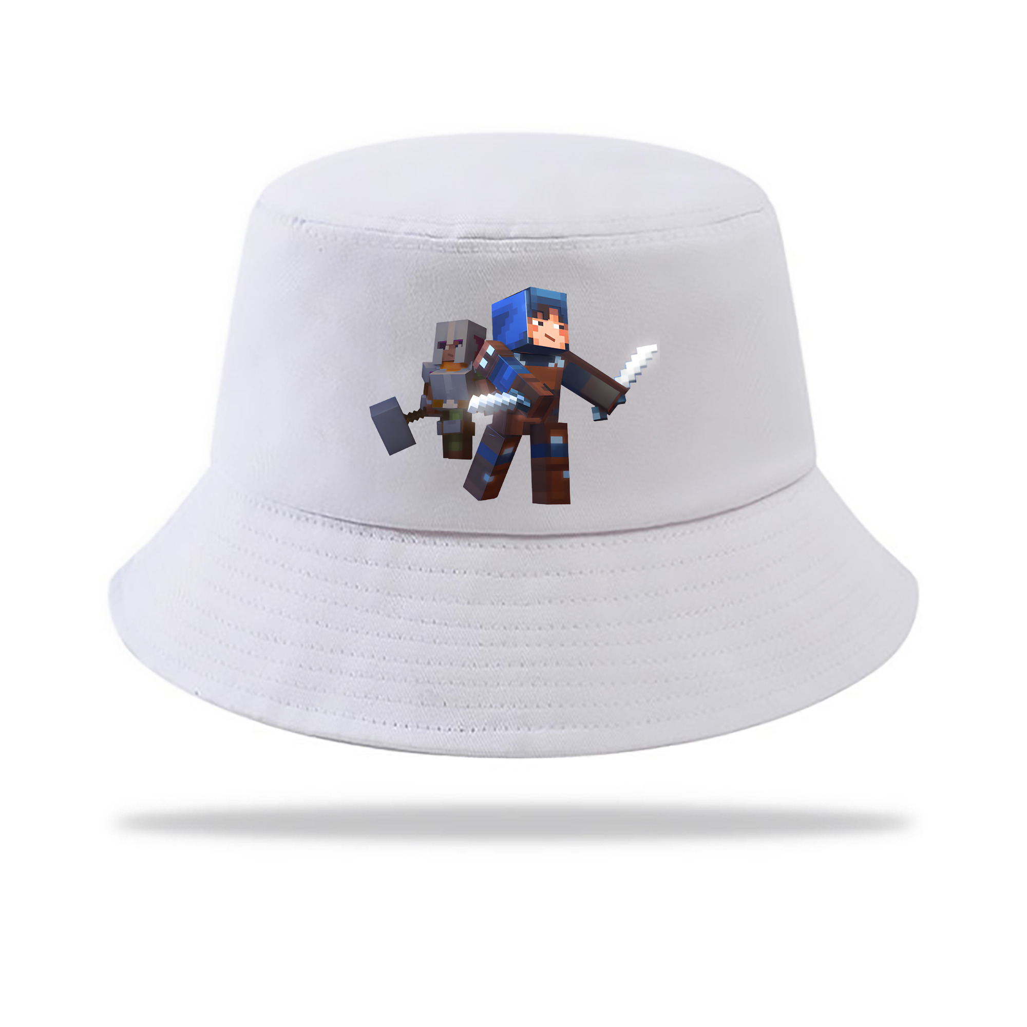 （画像用） マインクラフト ブロックの世界 Minecraft MC Block world アウトドア日除けバケットハット