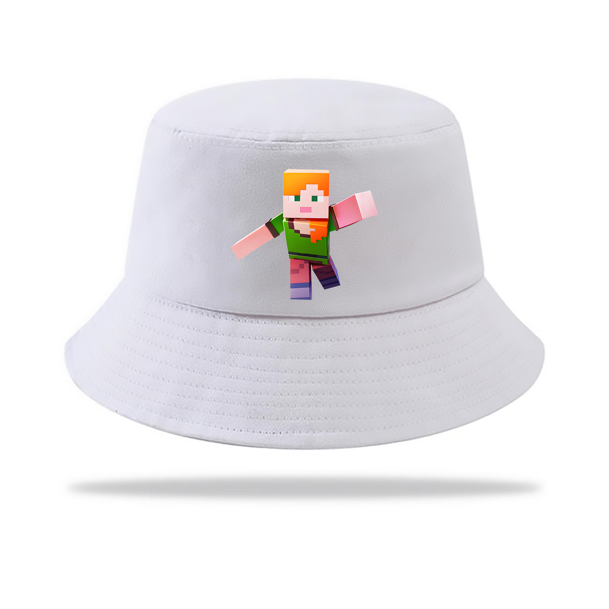 （画像用） マインクラフト ブロックの世界 Minecraft MC Block world アウトドア日除けバケットハット