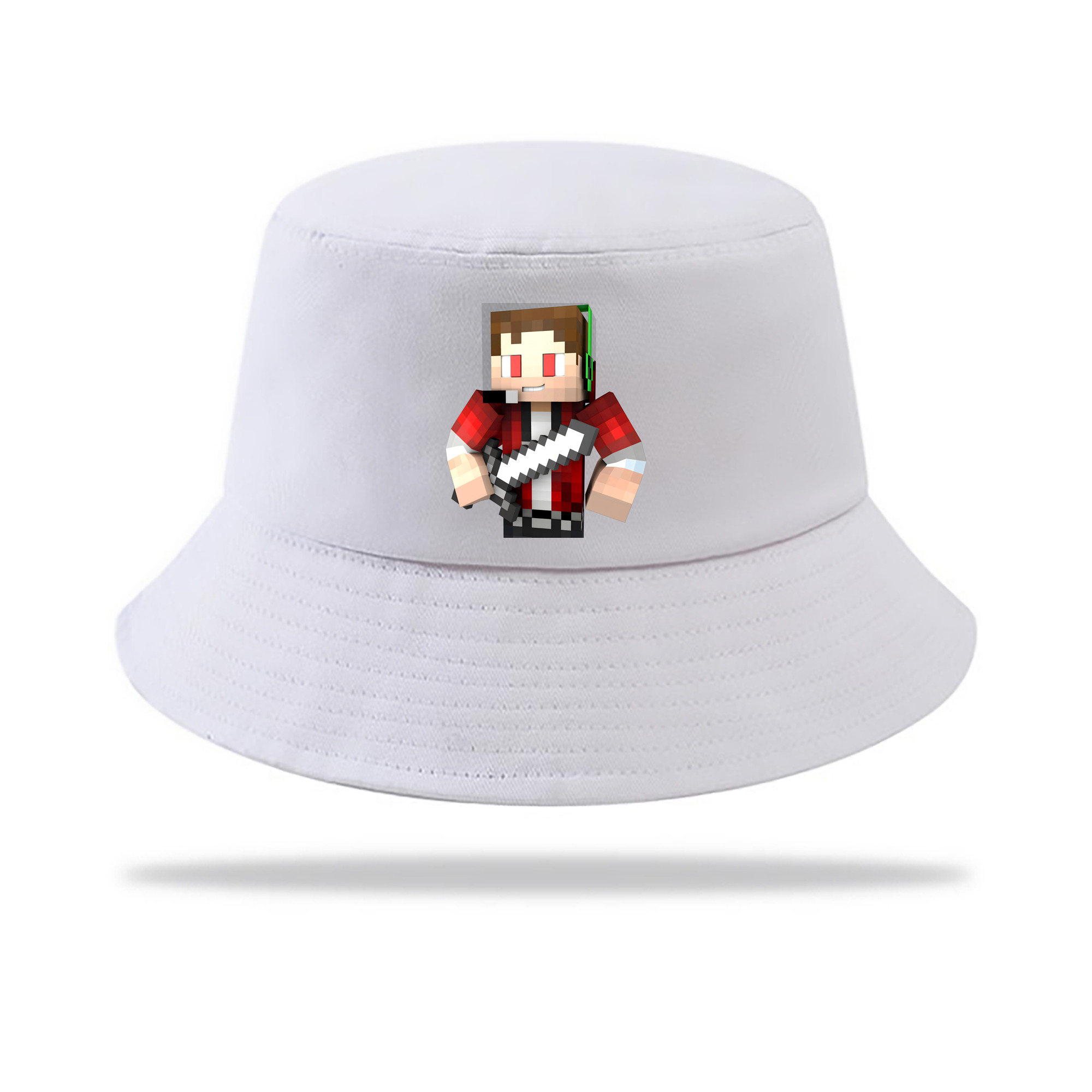 （画像用） マインクラフト ブロックの世界 Minecraft MC Block world アウトドア日除けバケットハット