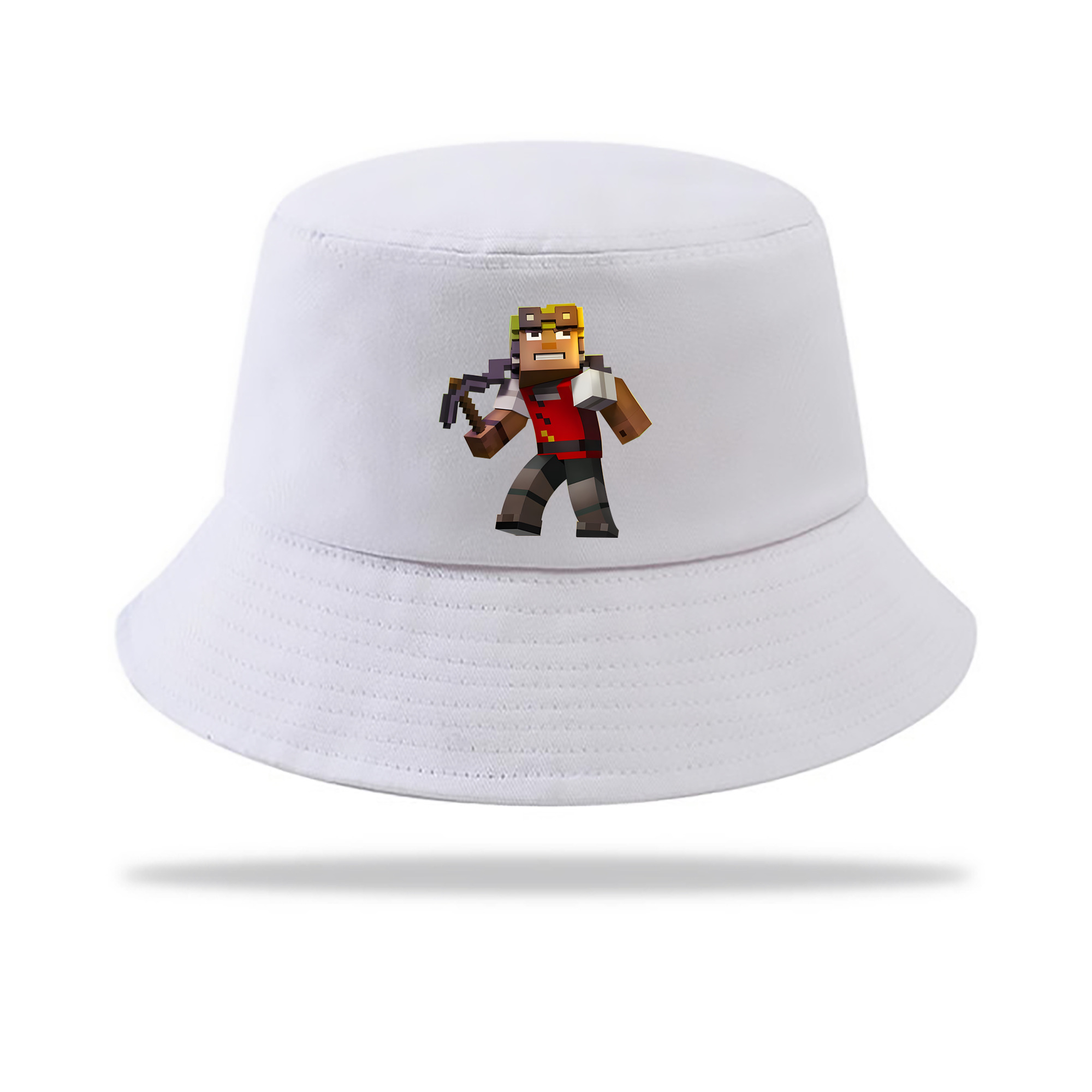（画像用） マインクラフト ブロックの世界 Minecraft MC Block world アウトドア日除けバケットハット